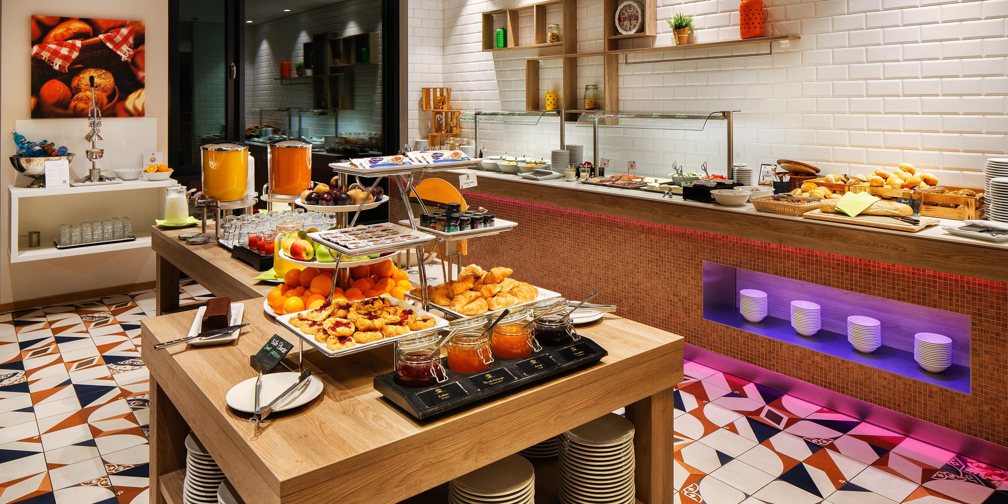 Freshly prepared choices from the buffet breakfast.