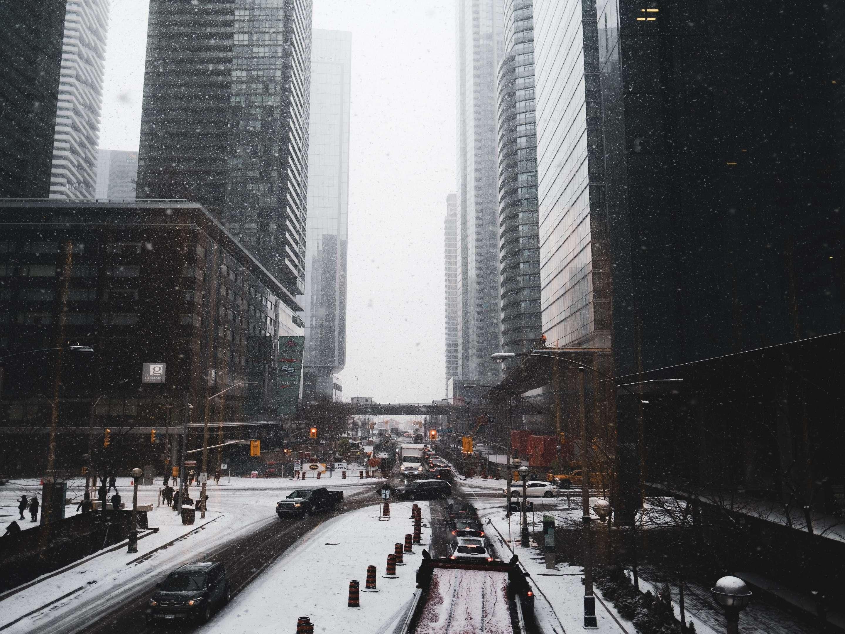City with snow