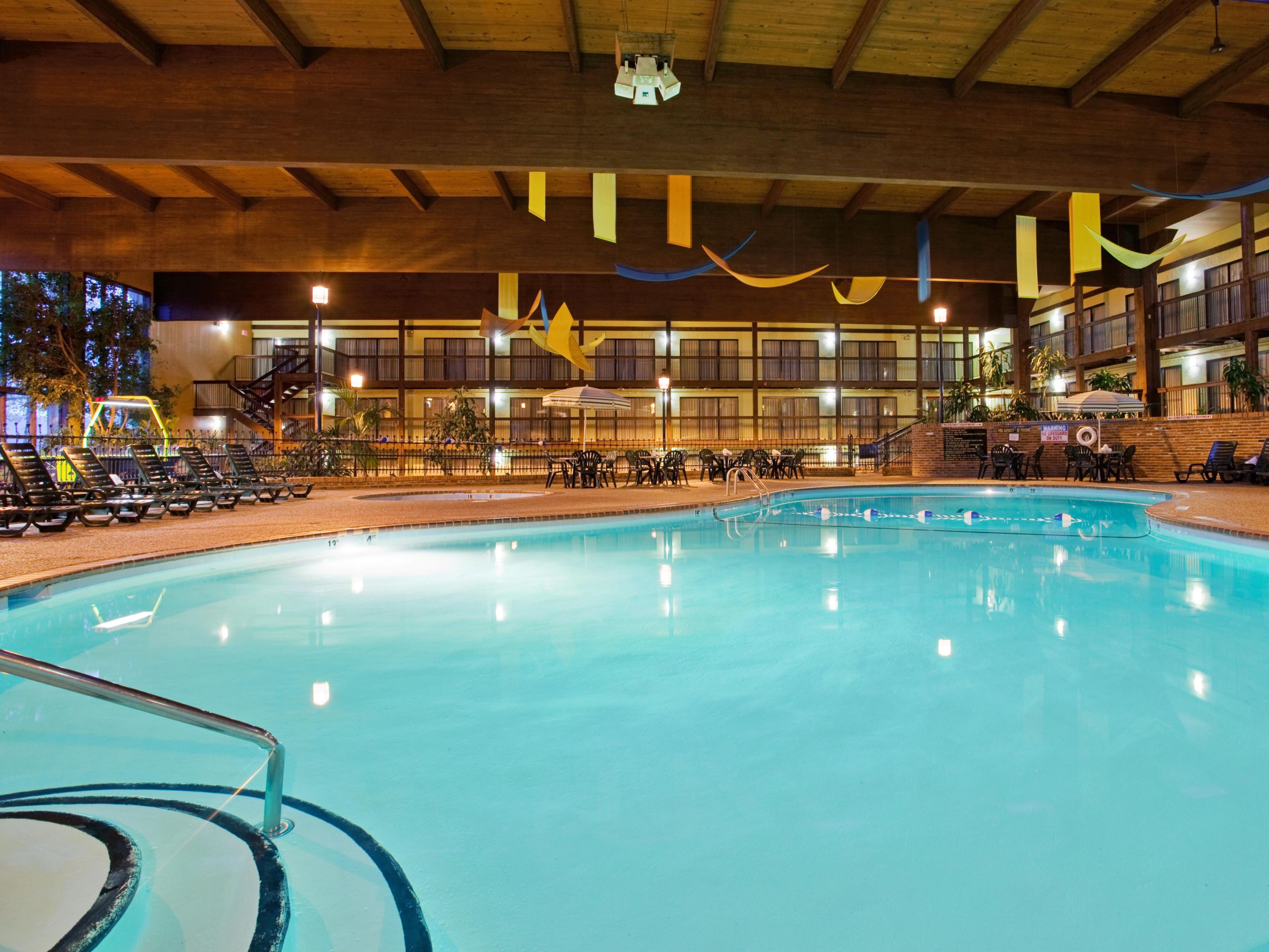 Our 60,000 Gallon Indoor swimming Pool or Relax in our Hot Tub