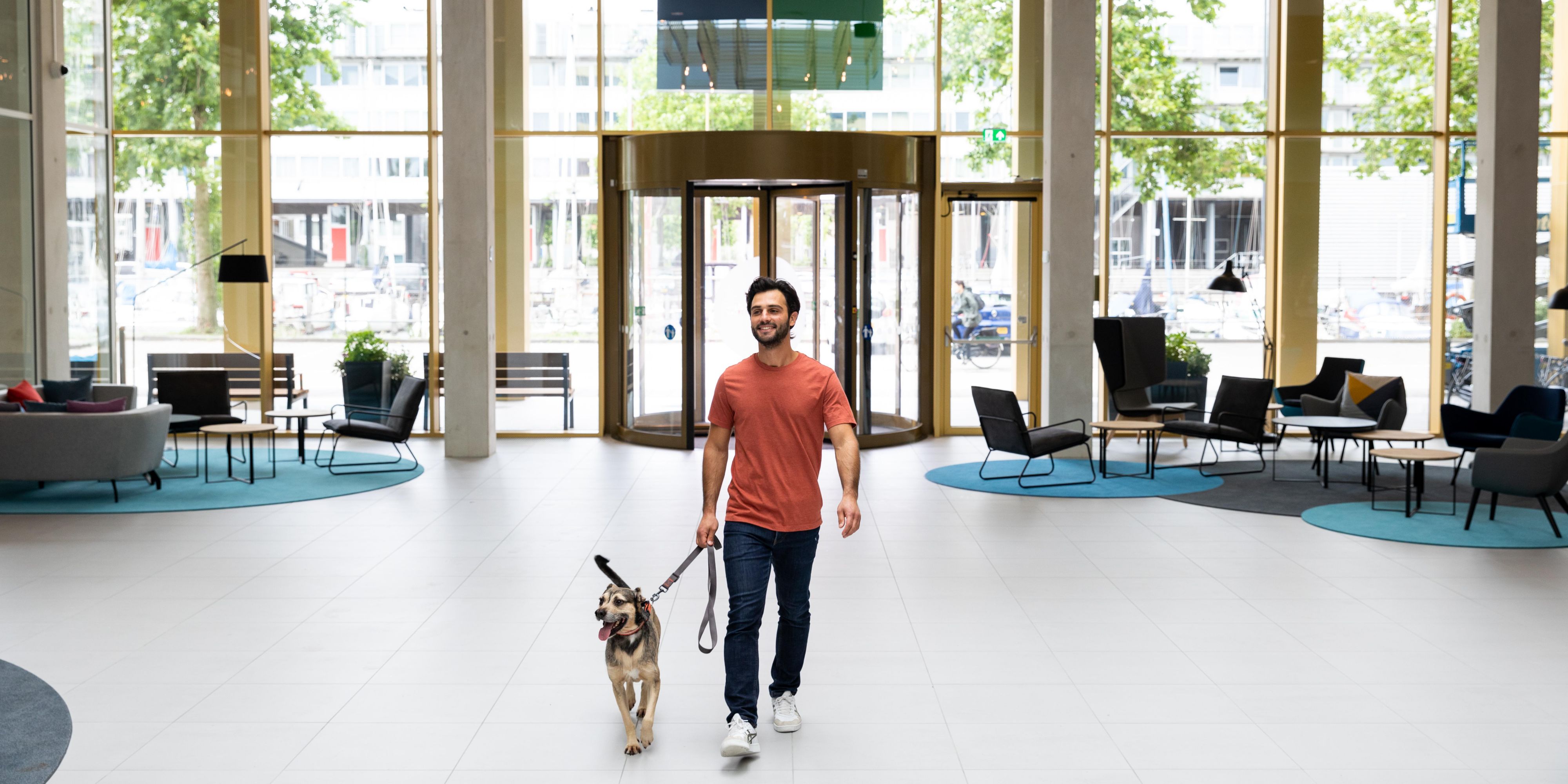 We welcome your pets at Holiday Inn Express Amsterdam - North Riverside for 25€ per night. You and your furry friend will feel at home in our comfortable hotel rooms. We offer a designated pet walking area and a restaurant with a pet-friendly outdoor dining area. Add a pet reservation when you book your stay.