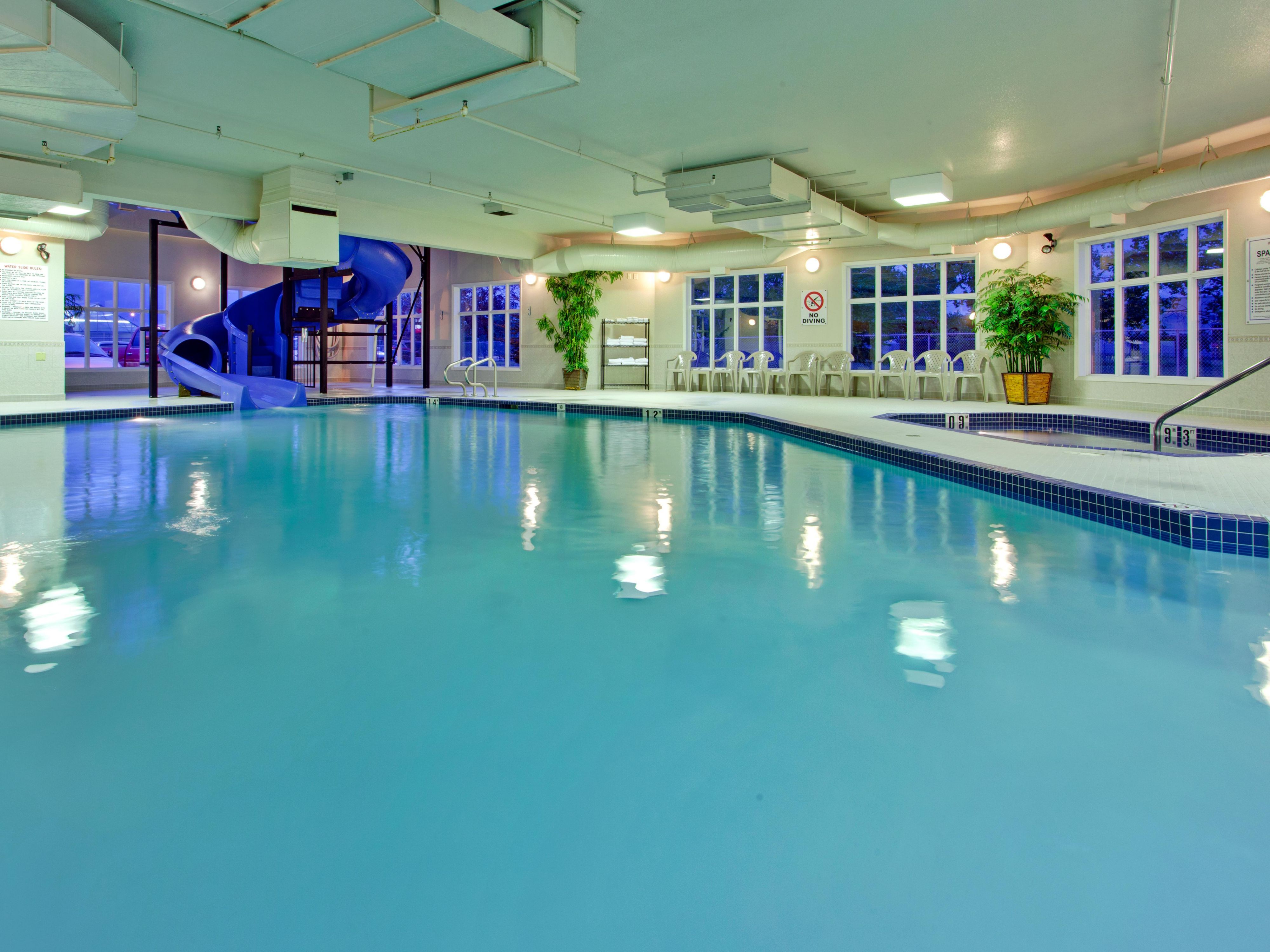 Kids will LOVE our saltwater pool with 60 foot waterslide
