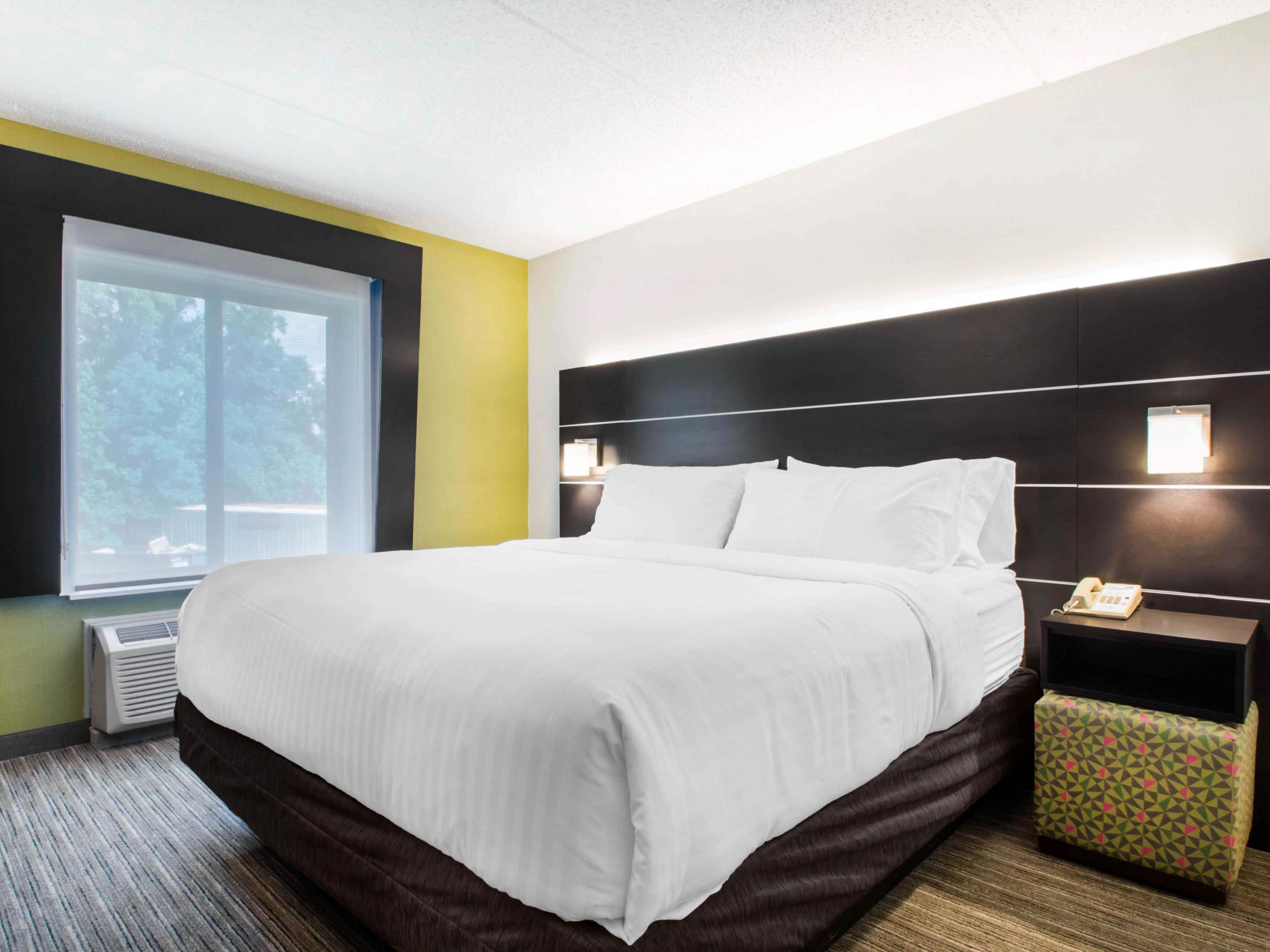 Spacious king suite with very comfy beds for a great night sleep!