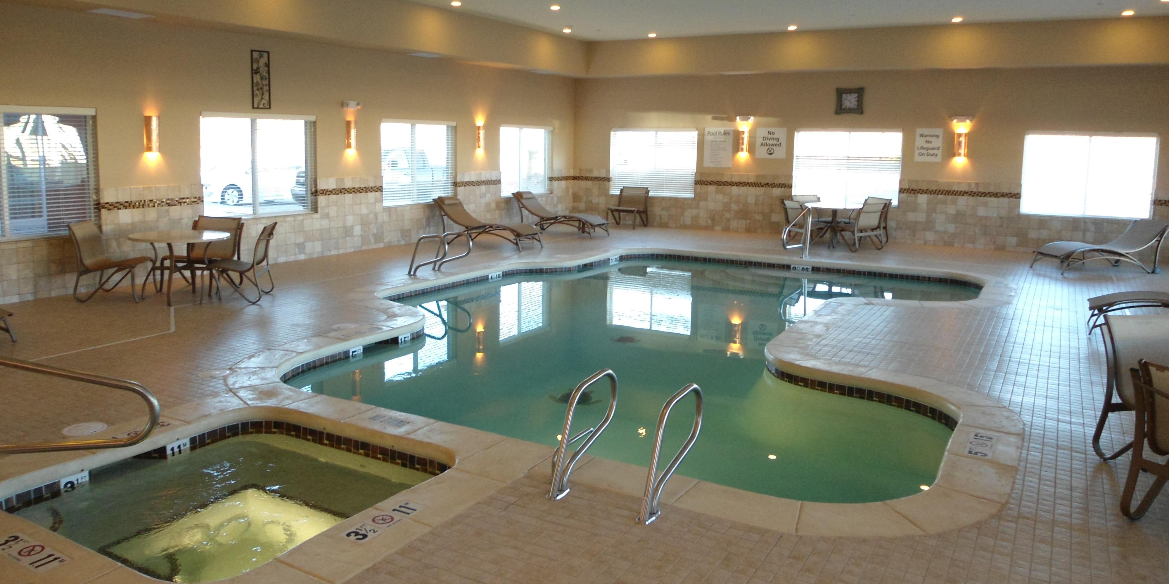 Rain or Shine, you can always take a dip in our indoor heated pool or relax and unwind in our whirlpool