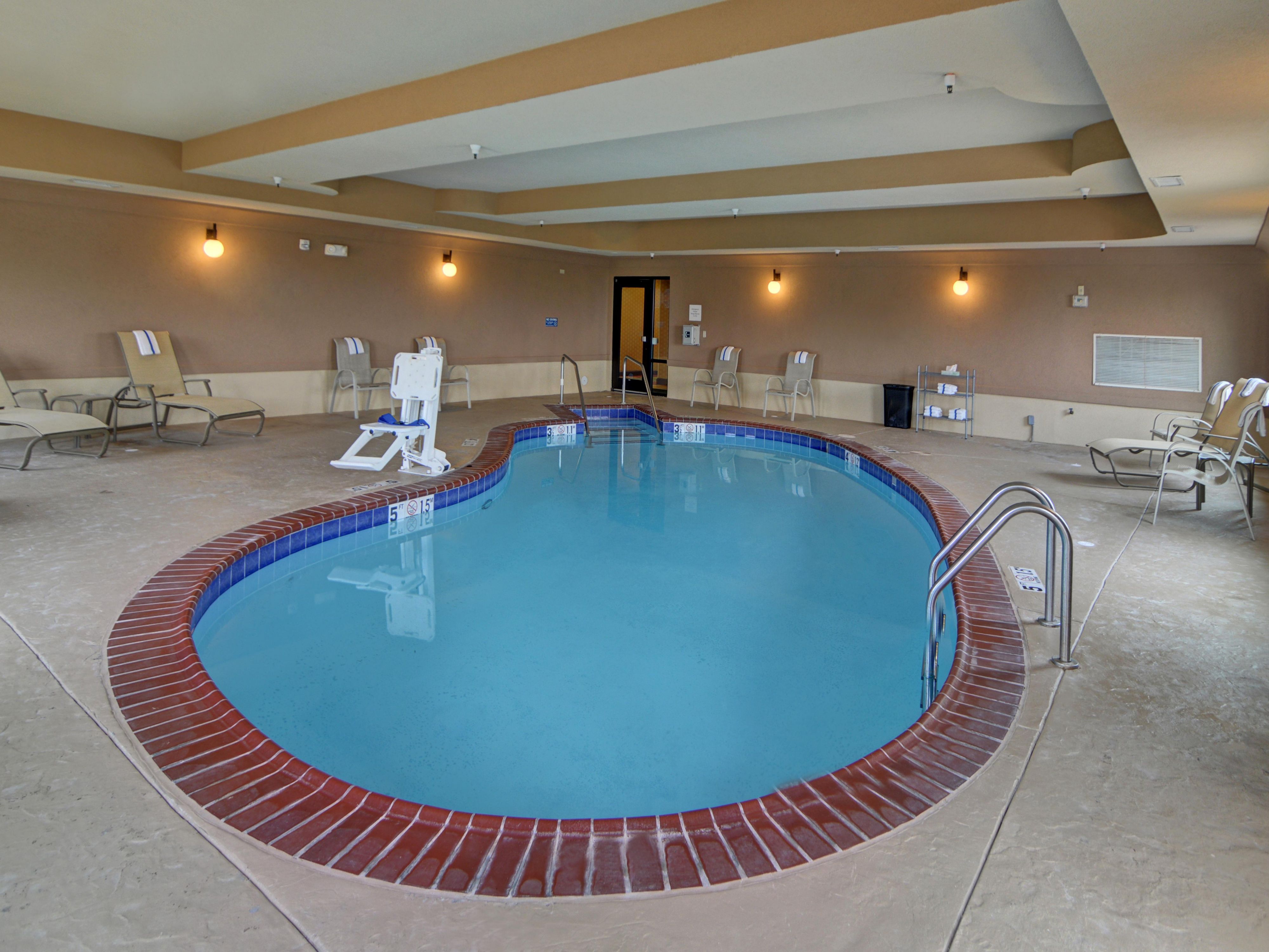 Our indoor swimming pool has an accessible pool lift.