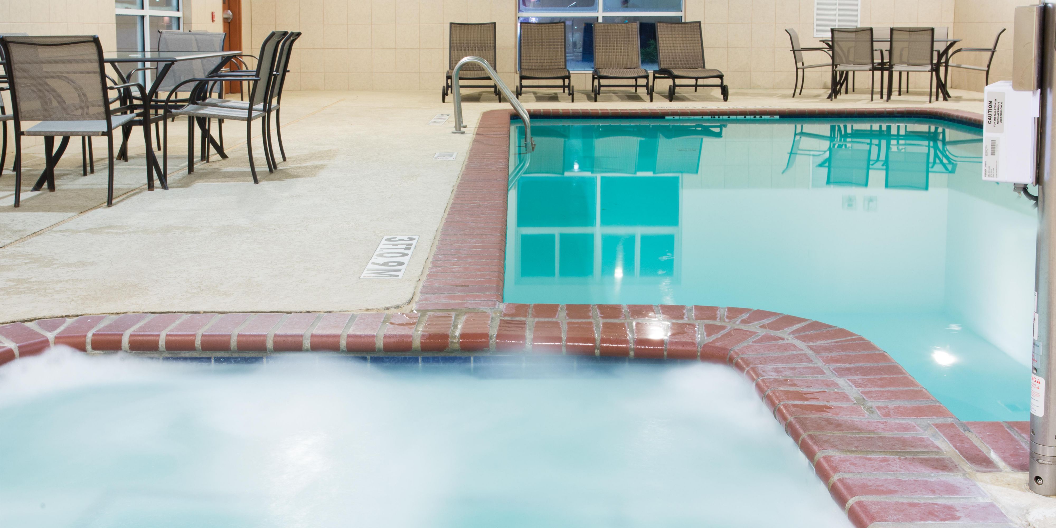 Enjoy a refreshing dip in our heated indoor pool and hot tub year round. 