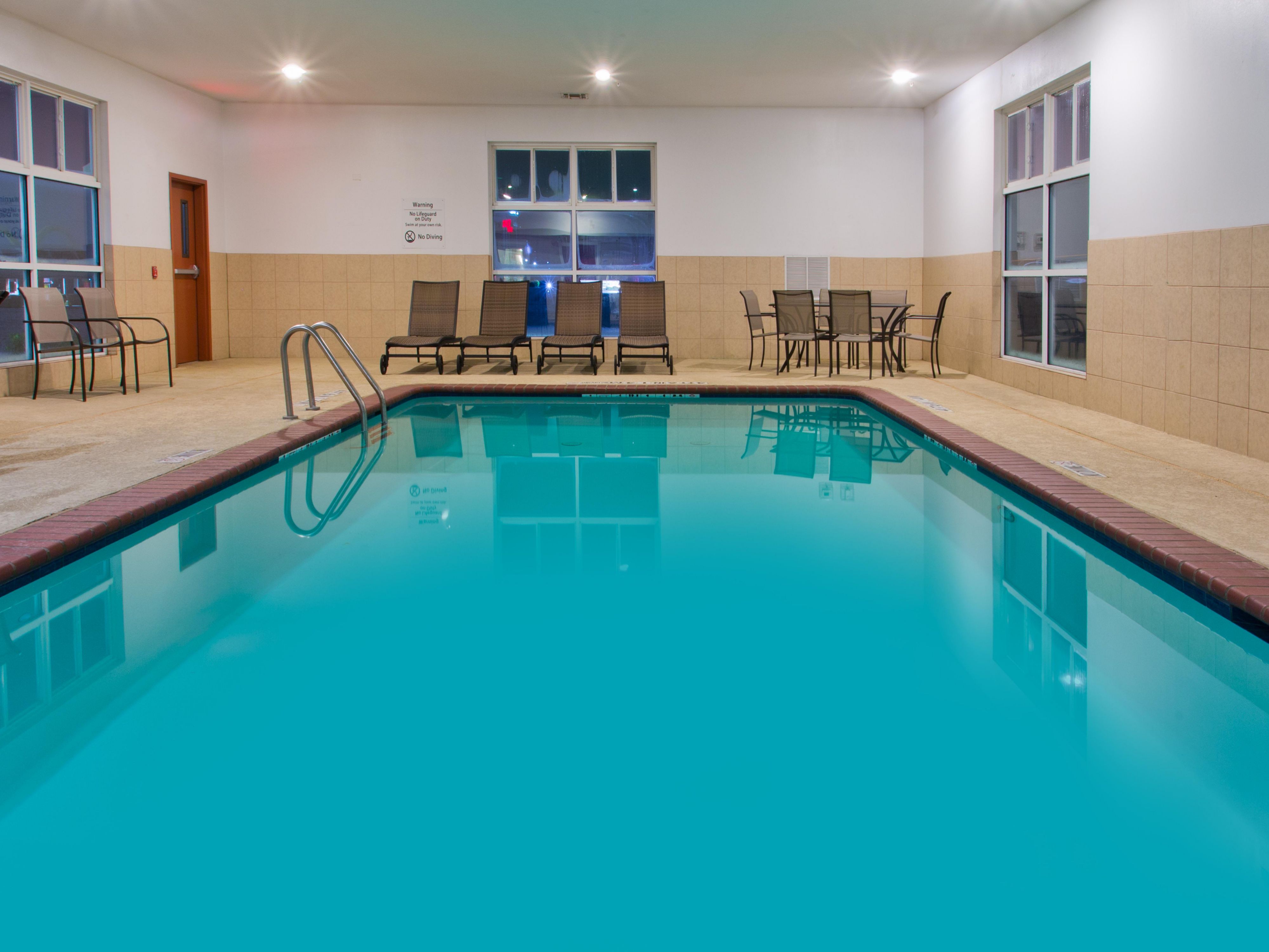 Relaxing indoor heated pool