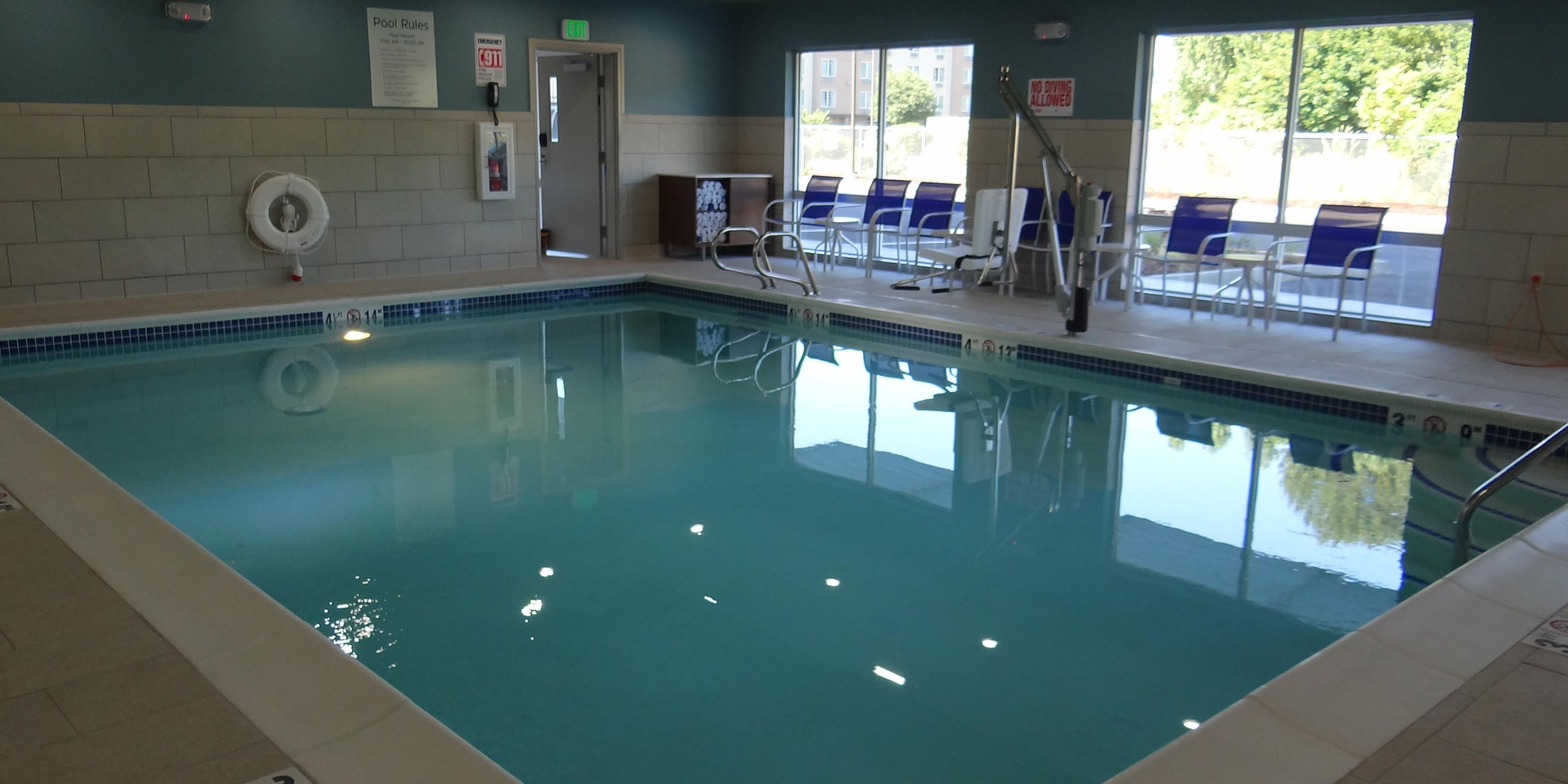 Come relax, play with the kids, or get your aquatic workout on! Our pool is open from 7am until 10pm. 