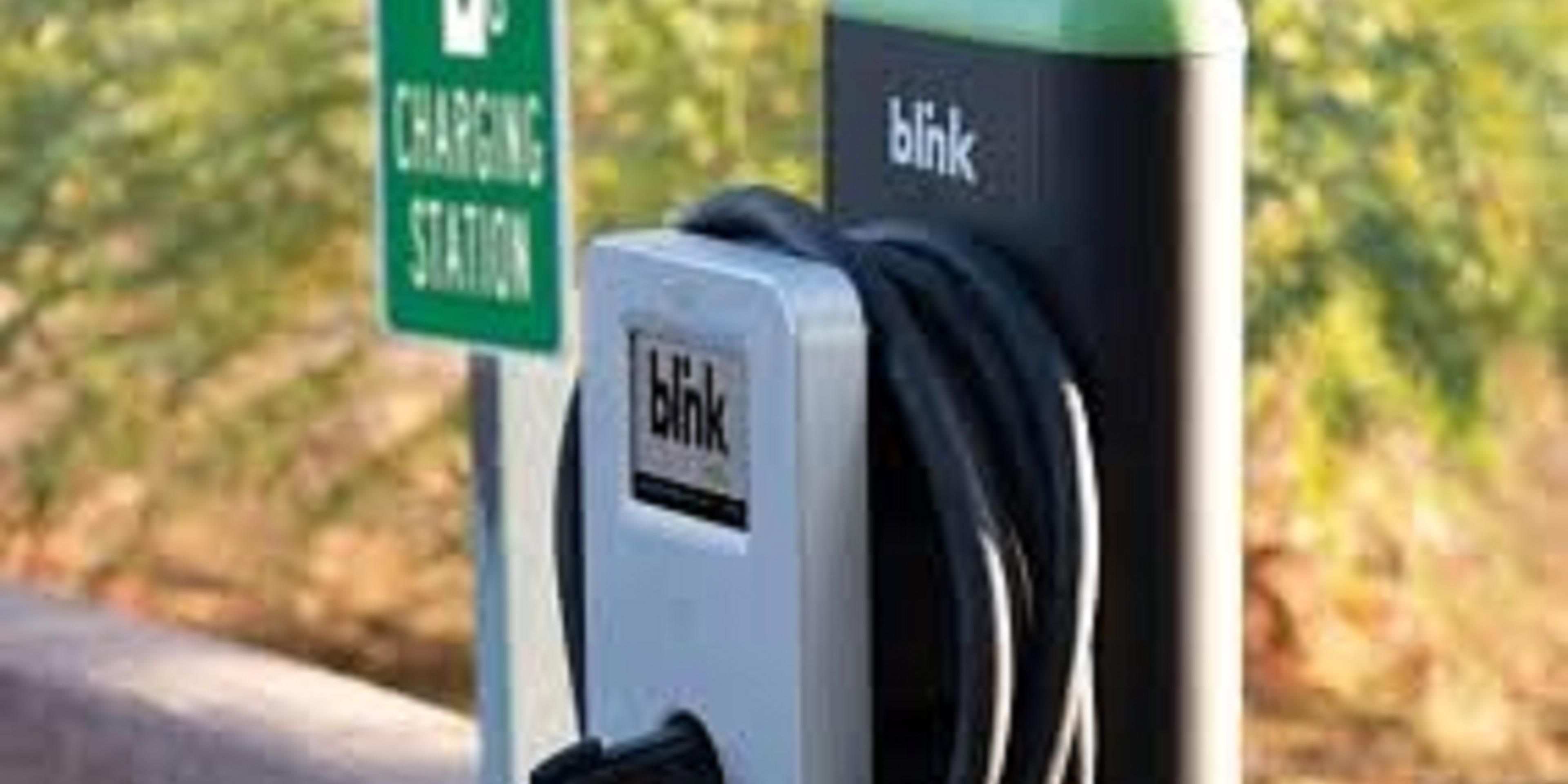 BLINK EV charging stations are now available. You will be charged separately through the BLINK app.