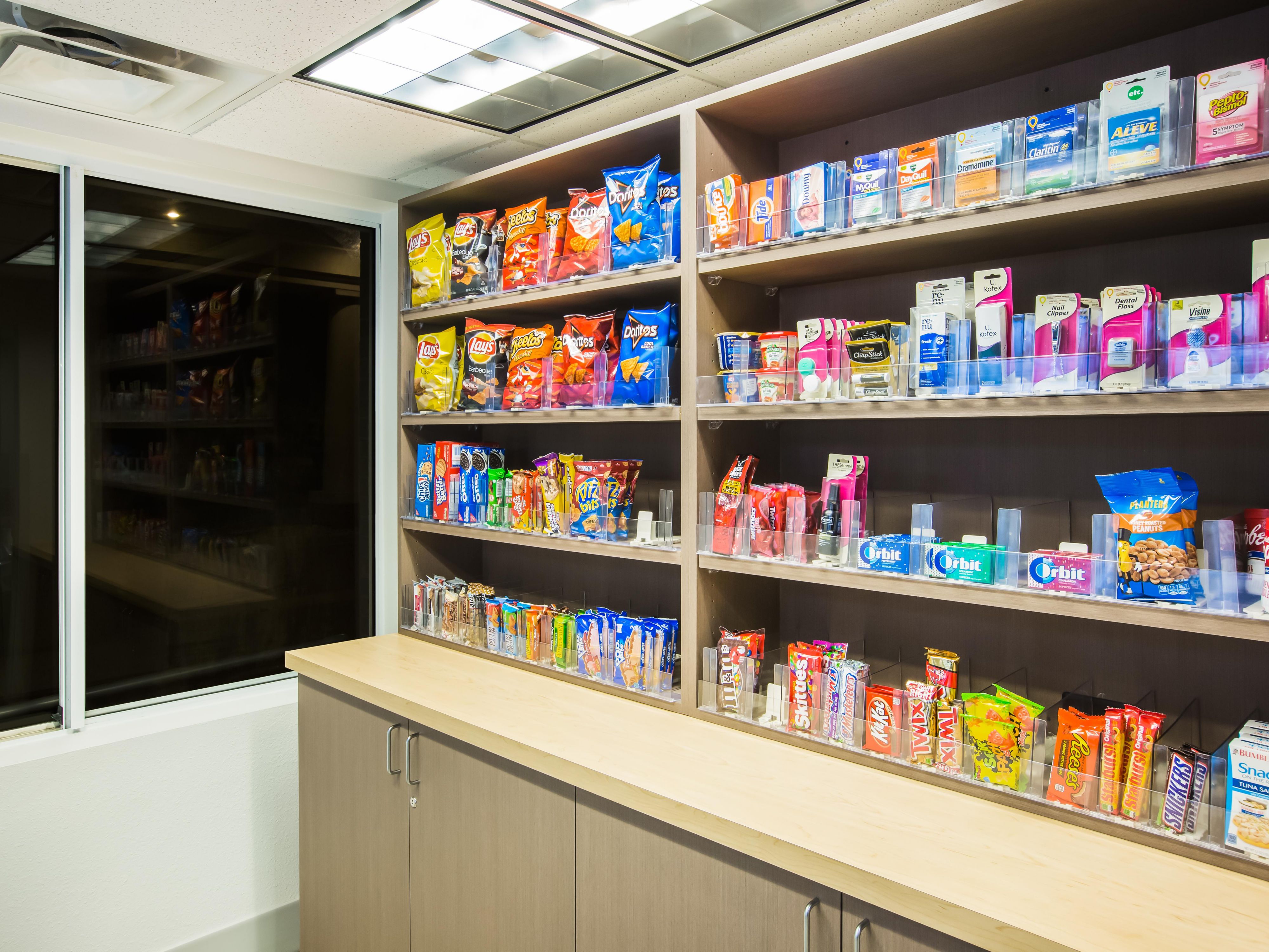 Whatever you need, whenever you need it, our 24-hour market is here for you. Stocked with all the essentials, you'll find everything from toiletries to snacks and cold drinks.