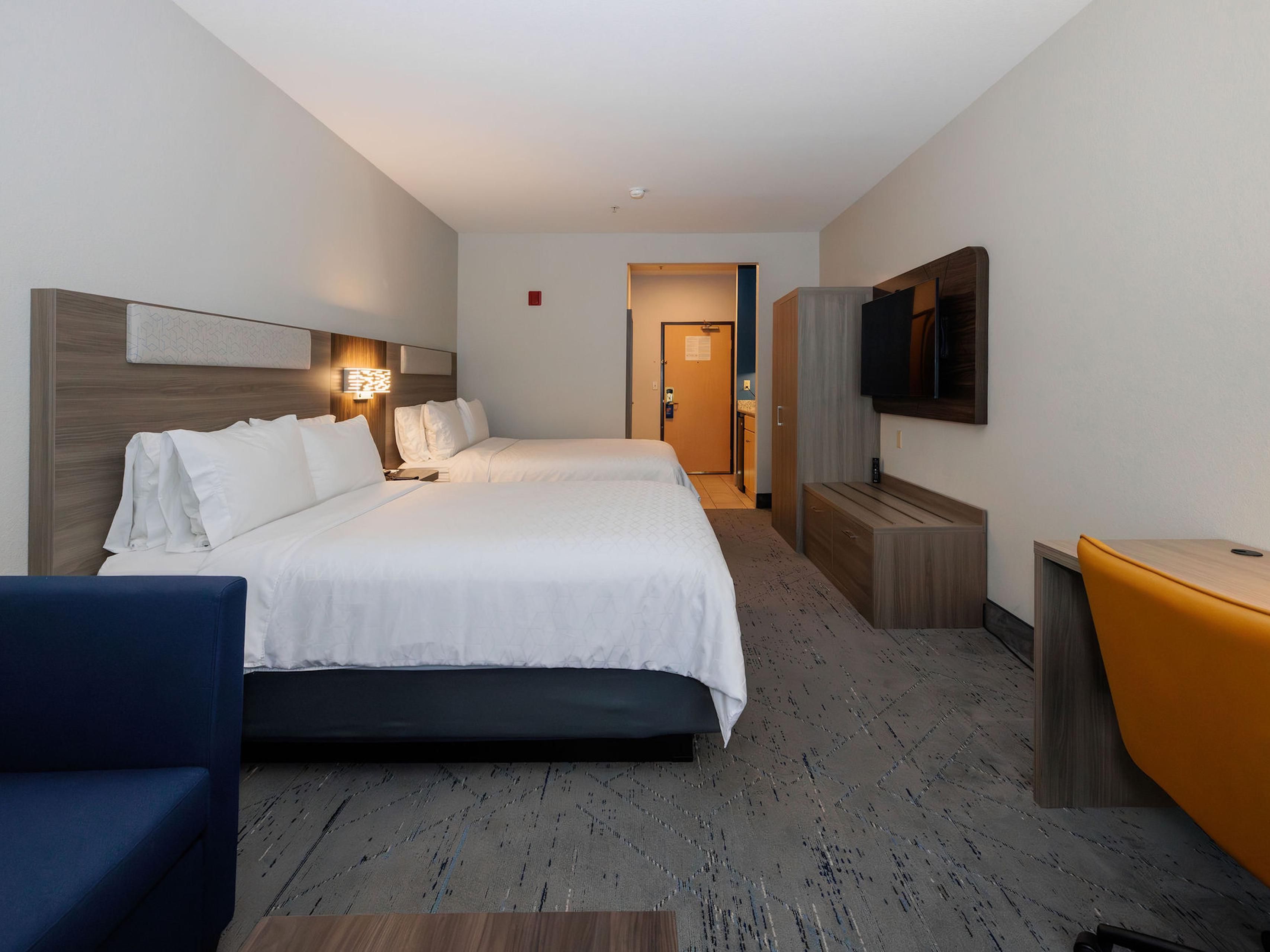 Our spacious suites are ideal for families or an extended stay. Each suite features a separate setting, full workstation so that you can stay productive on the road mini fridge, microwave and a Keurig coffee maker.