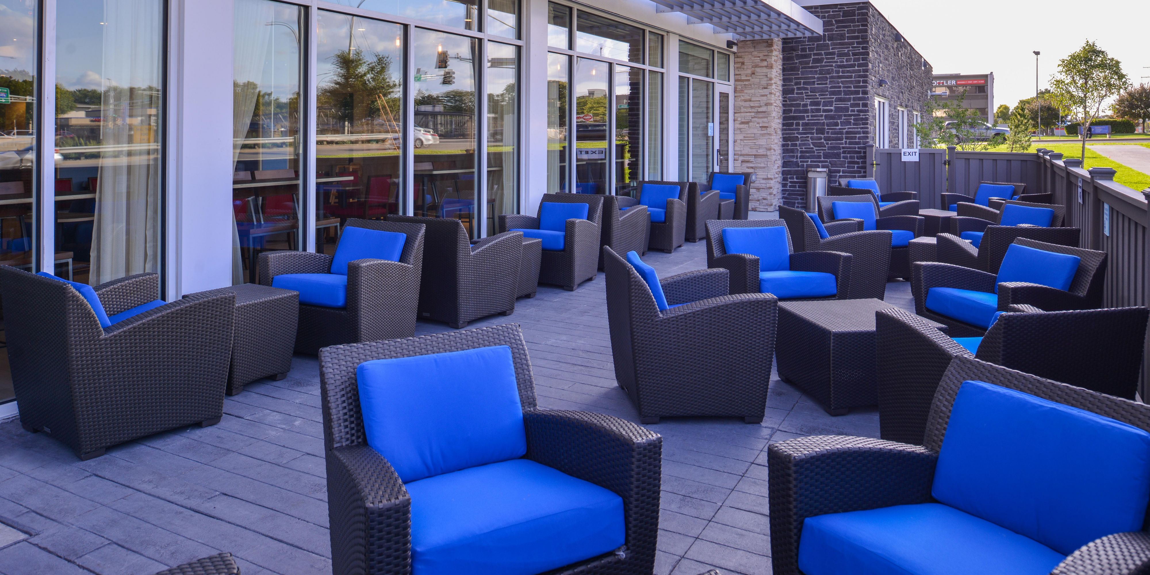 Our patio is the perfect place to relax after a long day in Bloomington. 