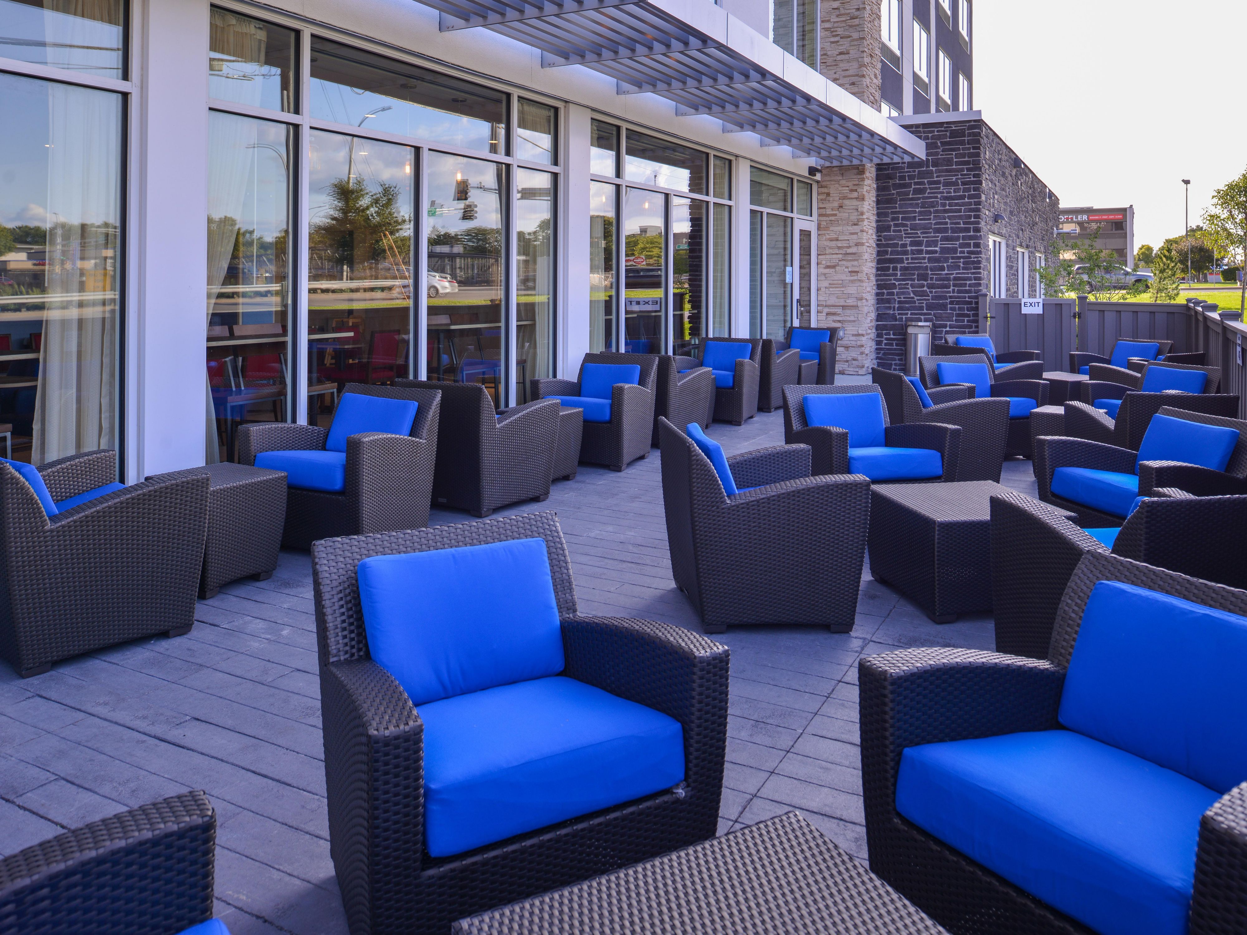 Our patio is the perfect place to relax after a long day in Bloomington. 