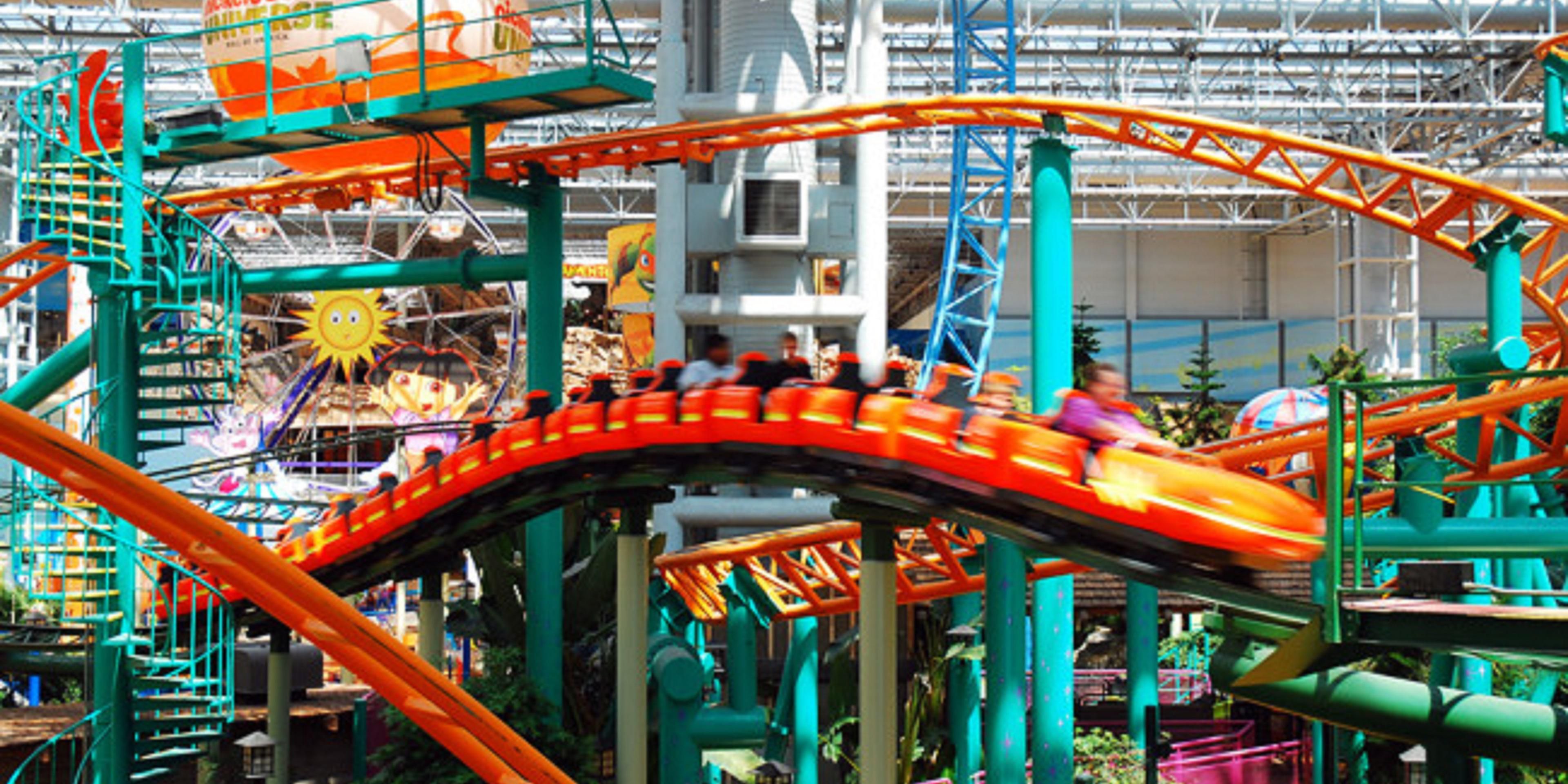 Take our complimentary shuttle to the Mall of America where you can enjoy the Nickelodeon Universe Indoor theme park. The theme park which is open year round has over 27 rides including 5 roller-coasters. 

Please see front desk for information on discounted tickets.