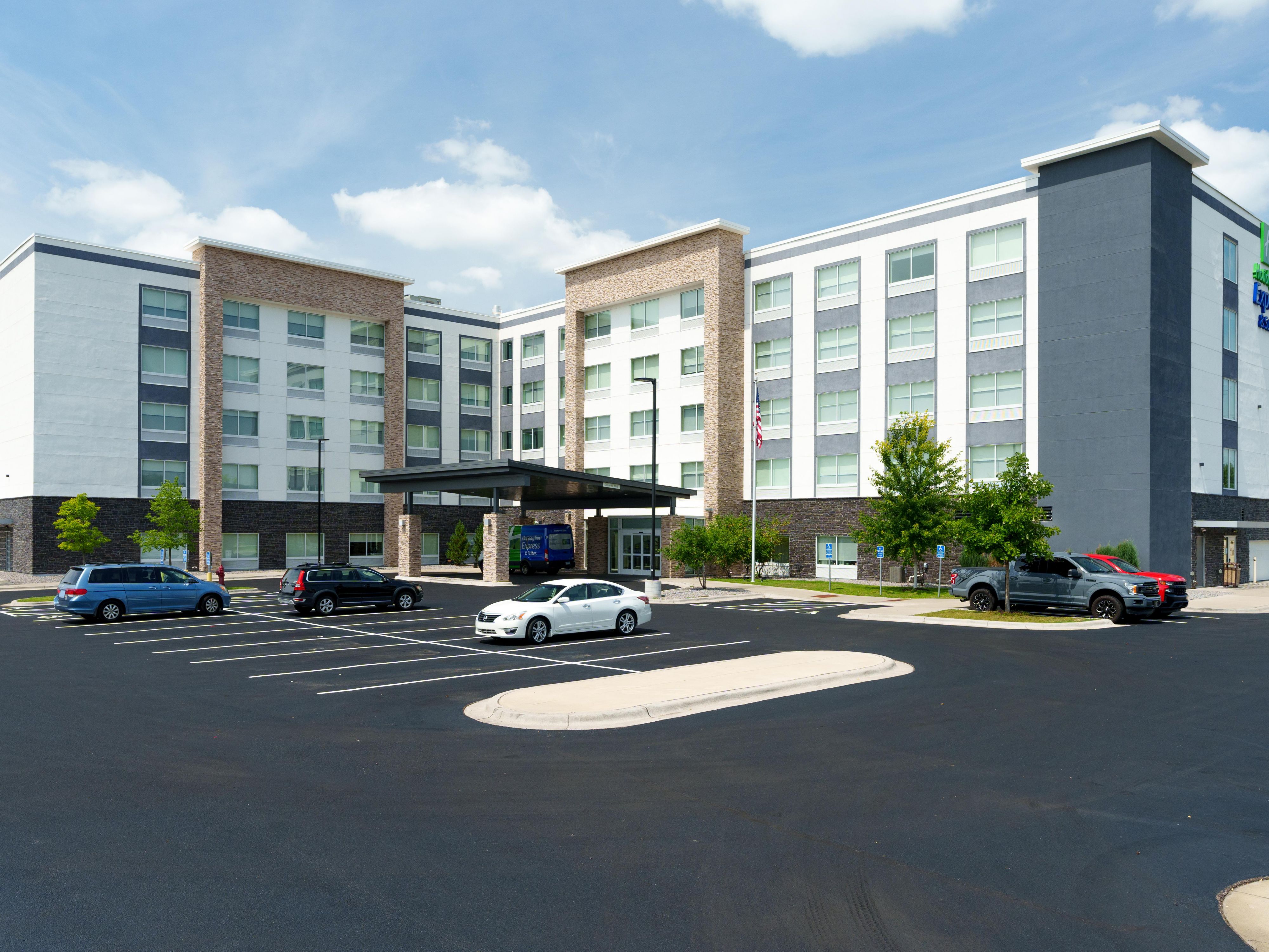 Hotel and parking lot