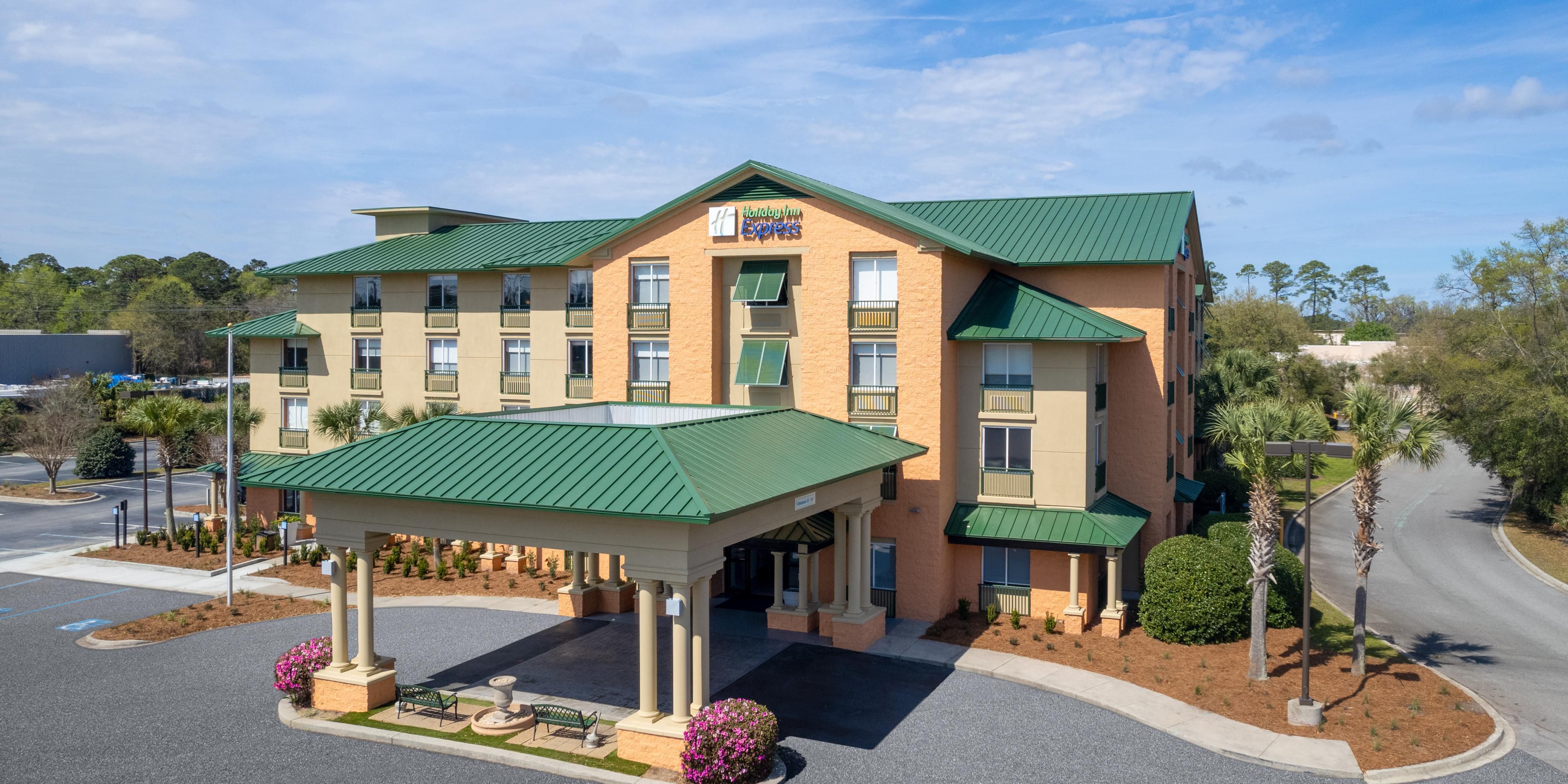 Pets are welcome at our hotel. We charge a non refundable pet fee of $100.00 for the first pet and $25.00 for an additional pet per stay. Max of 2 pets and must be crated. We have designated pet areas around the hotel.