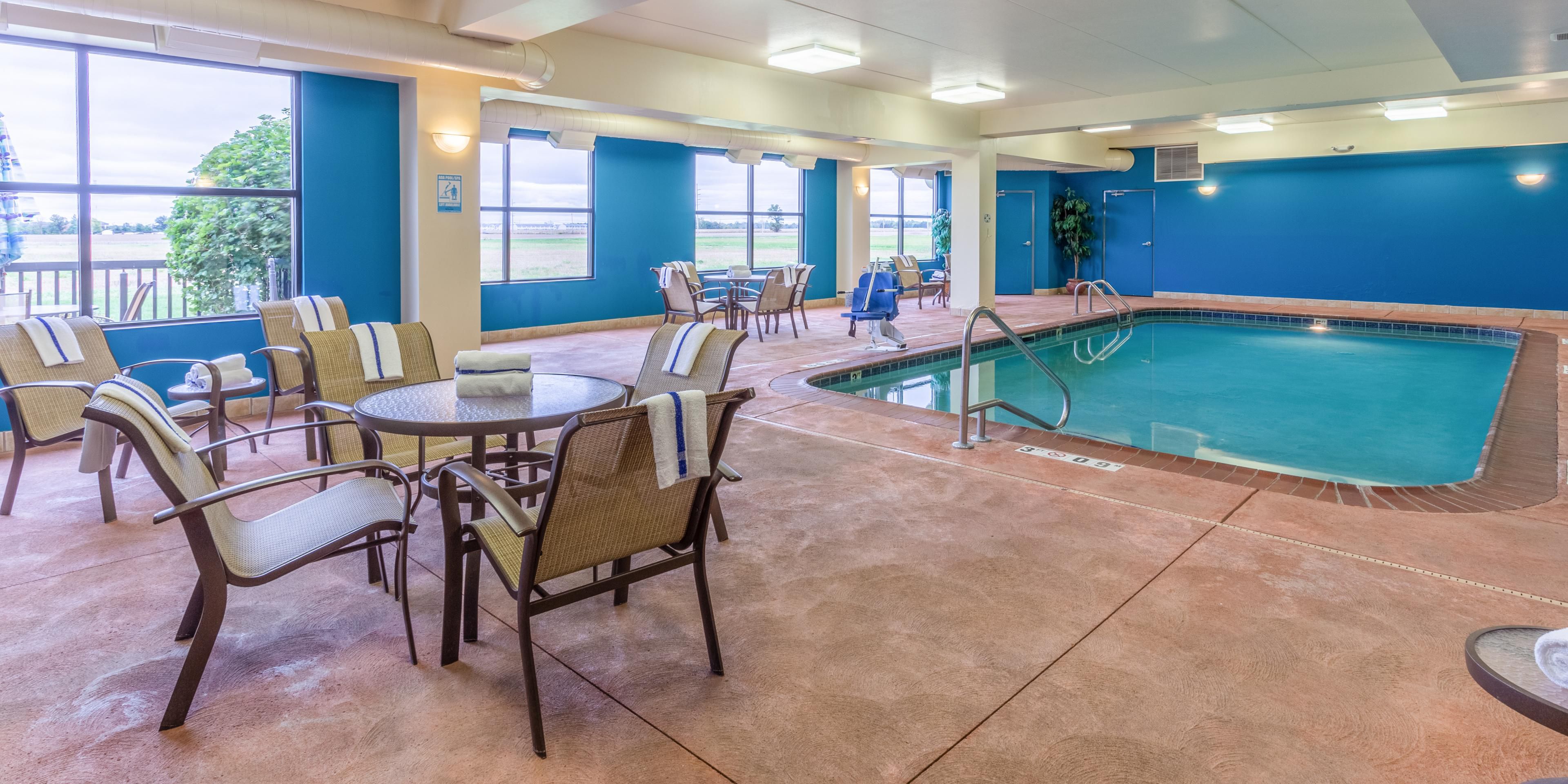 Come stay and play in our indoor pool as the temperature begins to fall.  We look forward to hosting you.