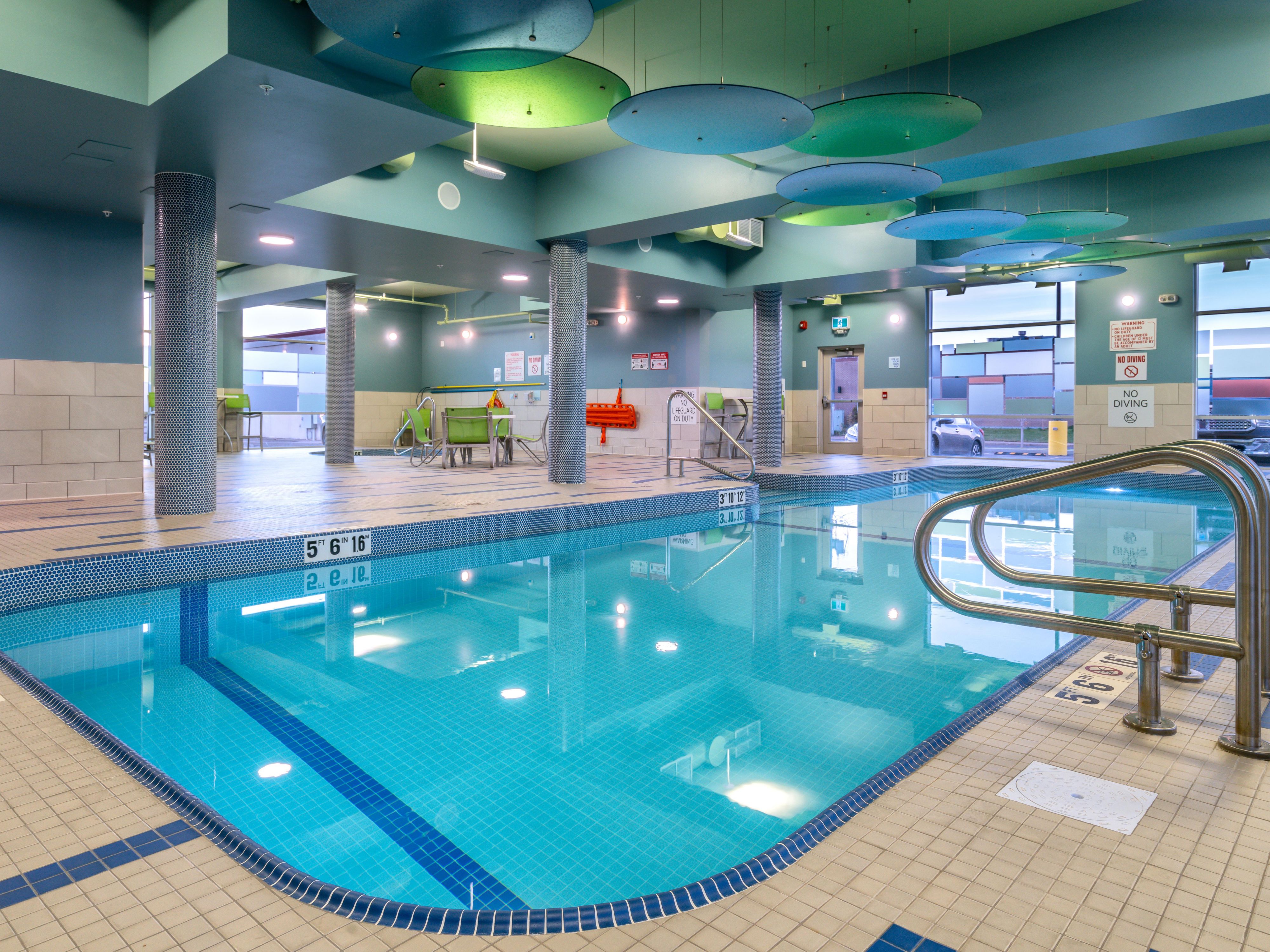 Whether you make a splash in our indoor heated pool or decompress in our relaxing whirlpool, you’ll find that our indoor pool and lounge area offers the perfect retreat, open daily 8:00 AM to 10:00 PM. Thoughtfully designed for relaxation and renewal, our pool and lounge area offer a calming retreat where you can recharge throughout your stay.