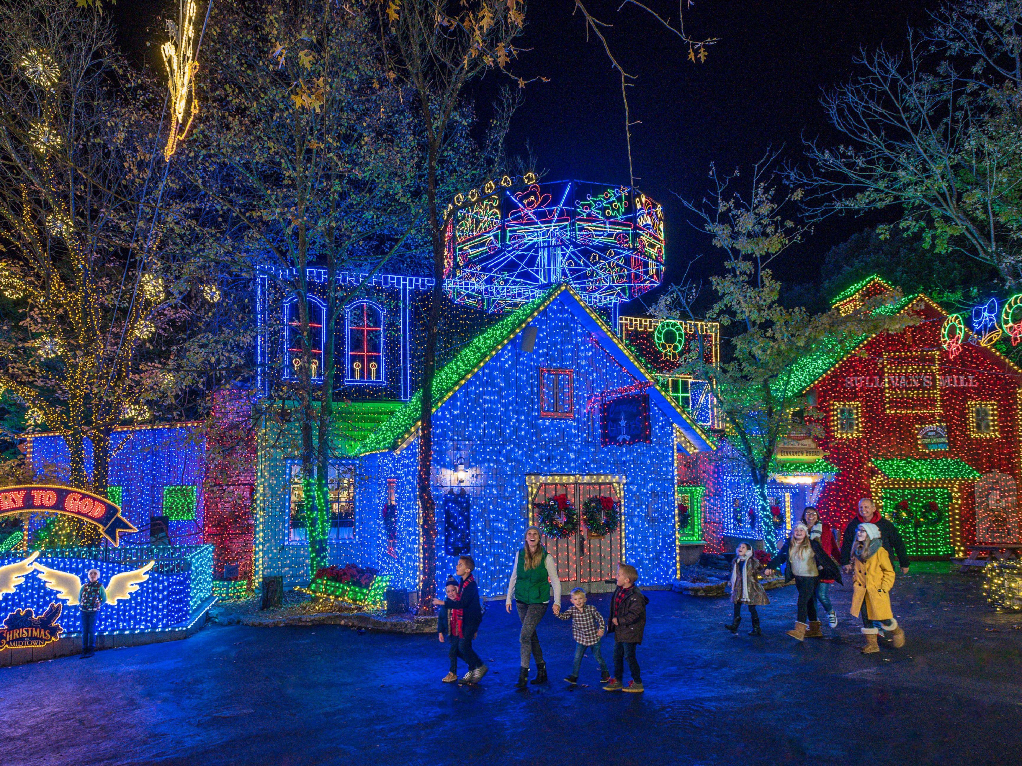 Our property's location on "The Strip" places visitors eight miles away!  Plan your visit with us this holiday season!    In 2019 Silver Dollar City introduces an even Bigger & Brighter Christmas, debuting an All-New, 8-story, state-of-the-art Christmas Tree – the centerpiece to the new Joy On Town Square. Featuring over 6.5 million dazzling lights