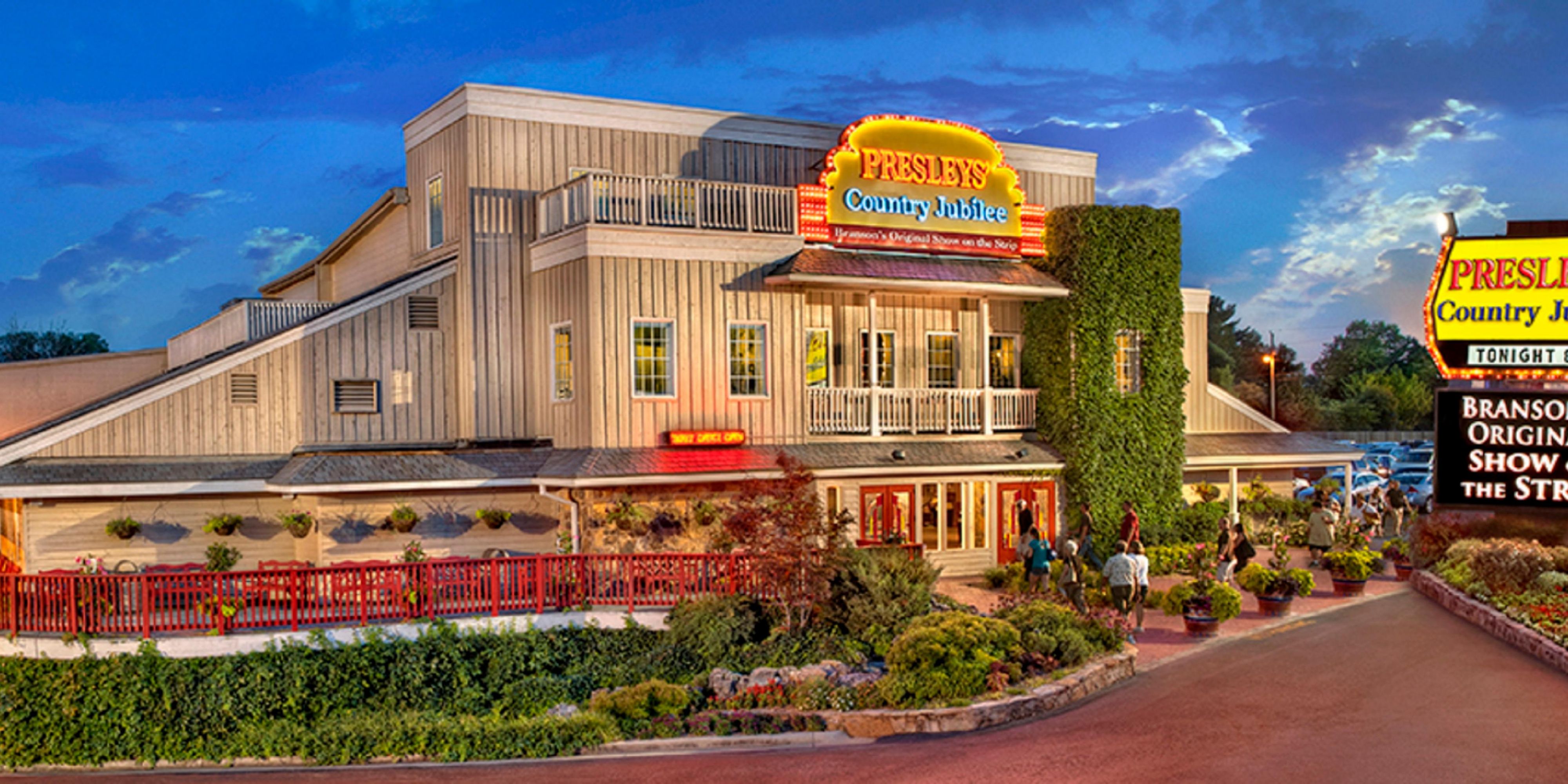 In 1967 the Presley family built the first live music theatre in Branson, Missouri. Today, Presley's Theatre is a Branson Landmark, and the Presley family is still here entertaining audiences with a one-of-a-kind mix of country, gospel, bluegrass and hilarious comedy! Plan your stay with us! 
