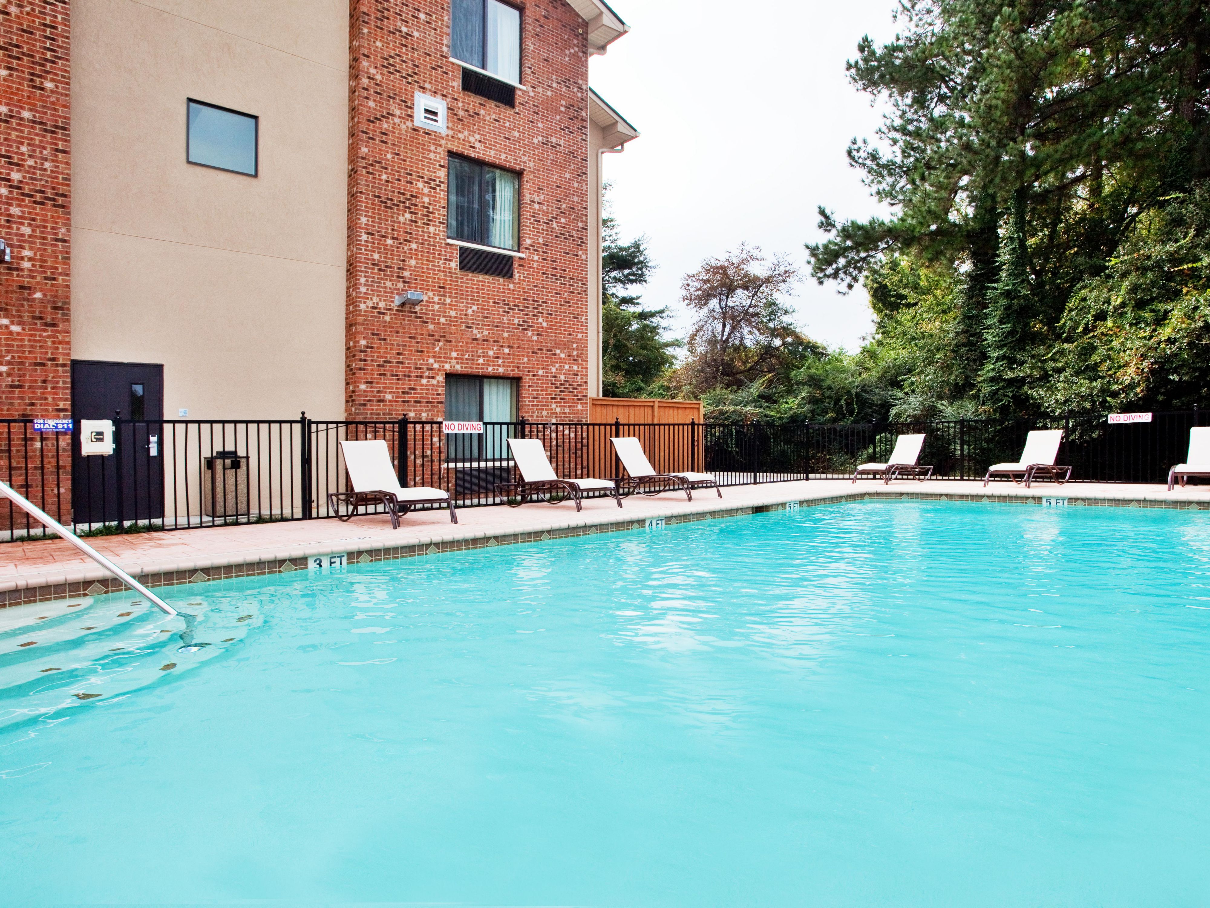 Take a dip in our outdoor swimming pool, open daily for your enjoyment.