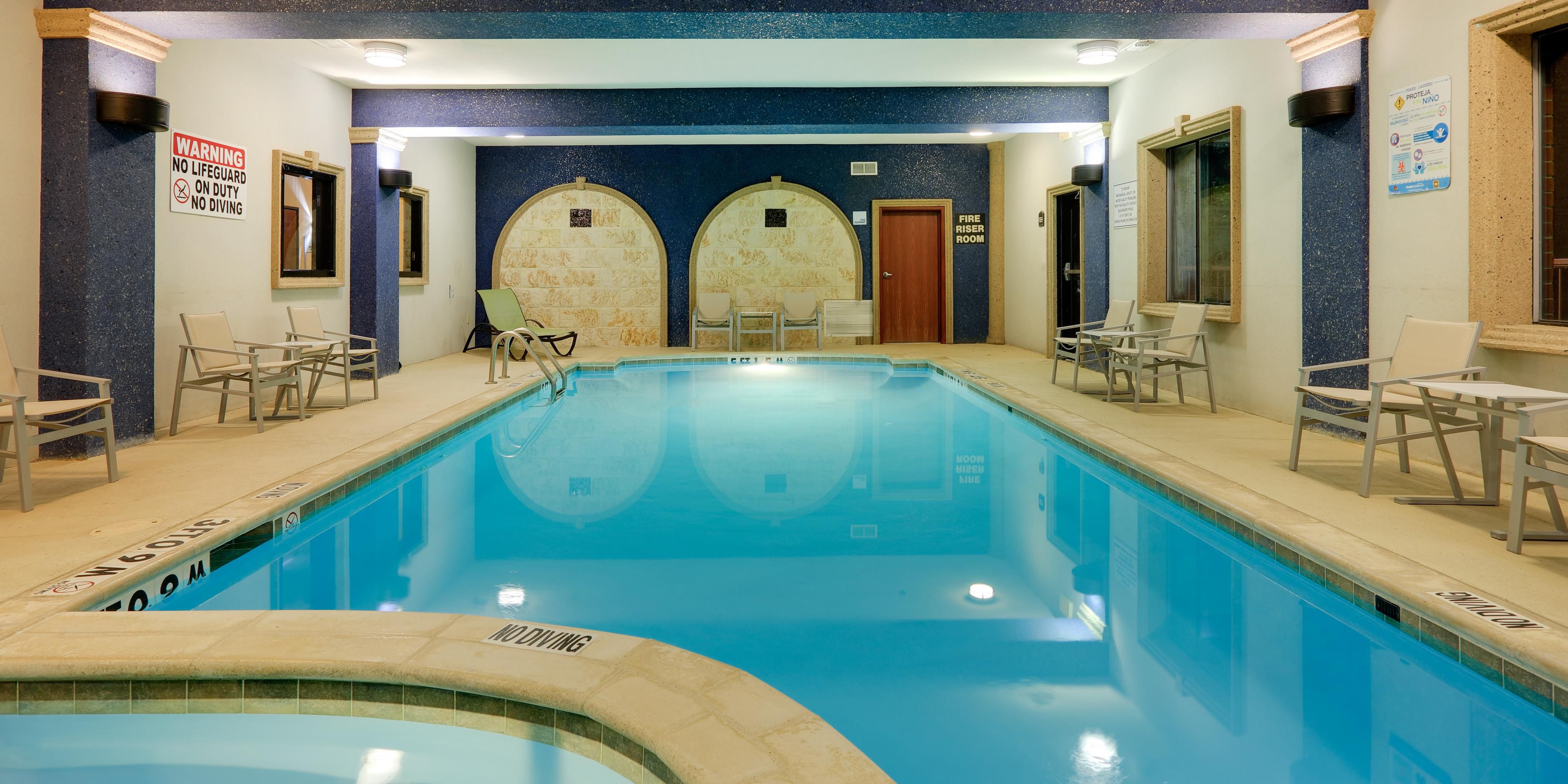Enjoy our Indoor Pool and Hot Tub year round. Perfect place to unwind after a long day of travels or maybe to just get away for a while. 