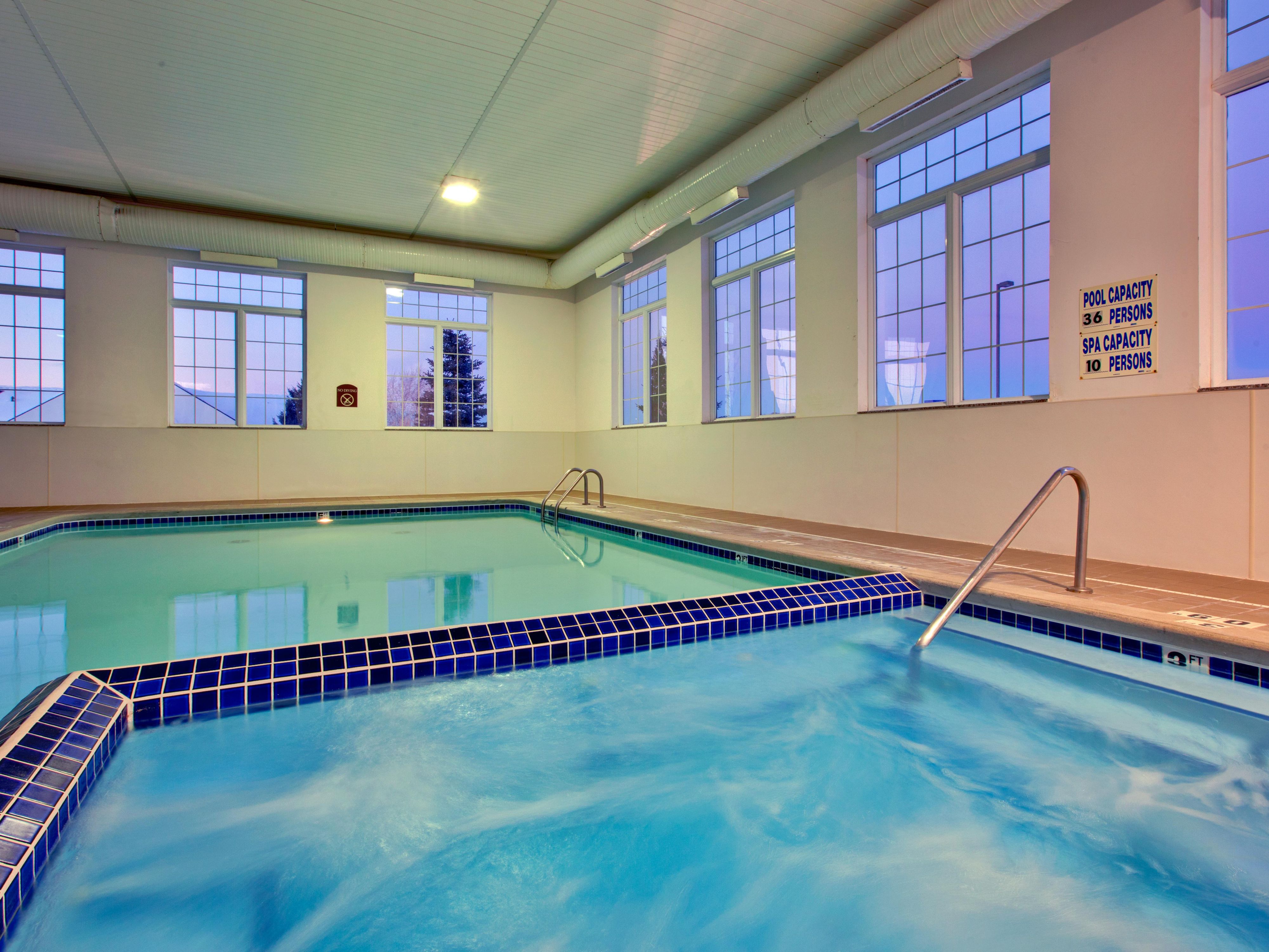 Enjoy our heated indoor pool or jump on the treadmill in our Fitness Center.  We also provide yoga mats and stretching tools.