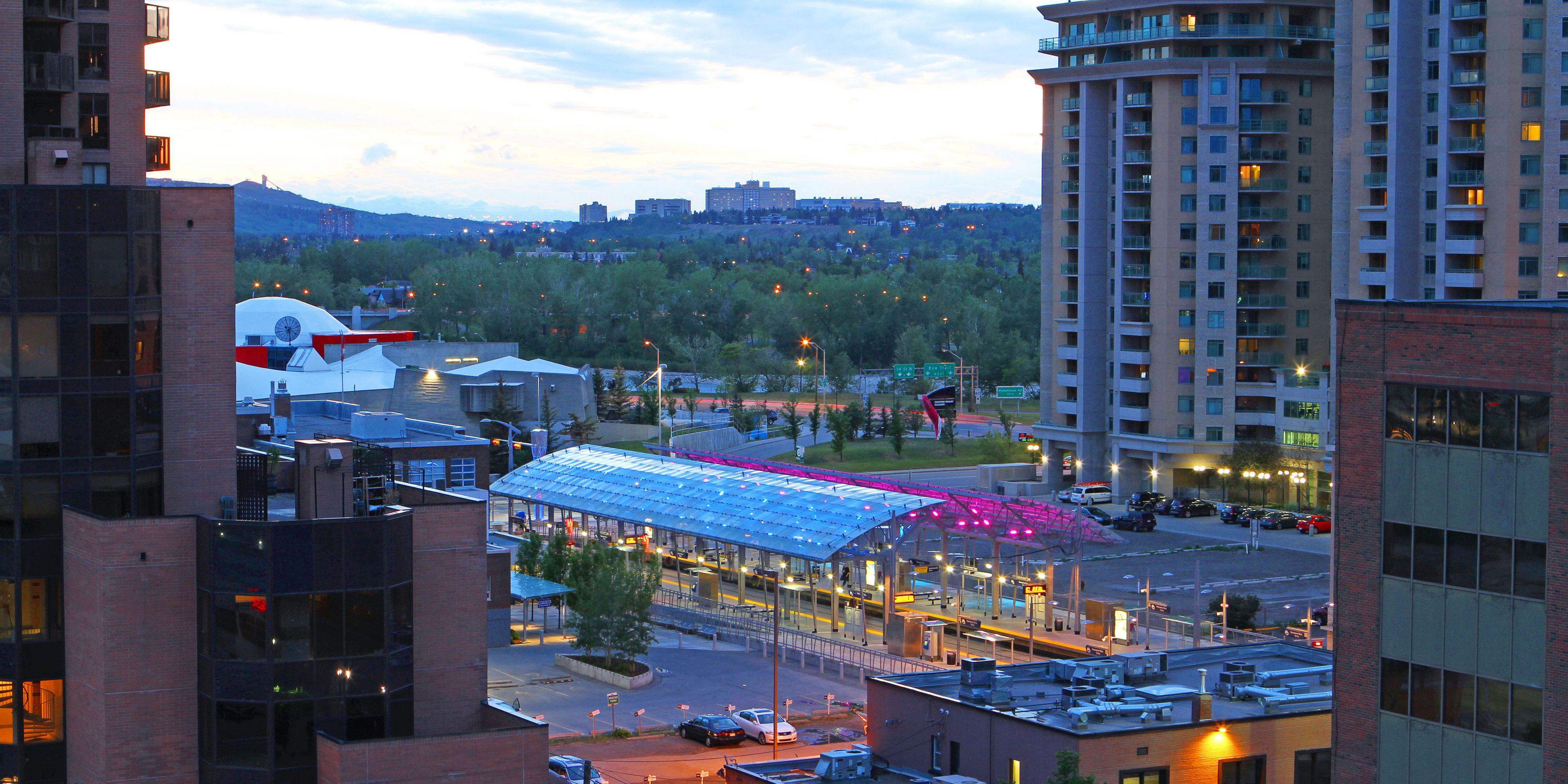 That's right. You can take the C-Train from the Station which just a block away from the hotel to any location in Downtown for free. Calgary downtown has many attractions, businesses and entertainment places. For more information contact us.