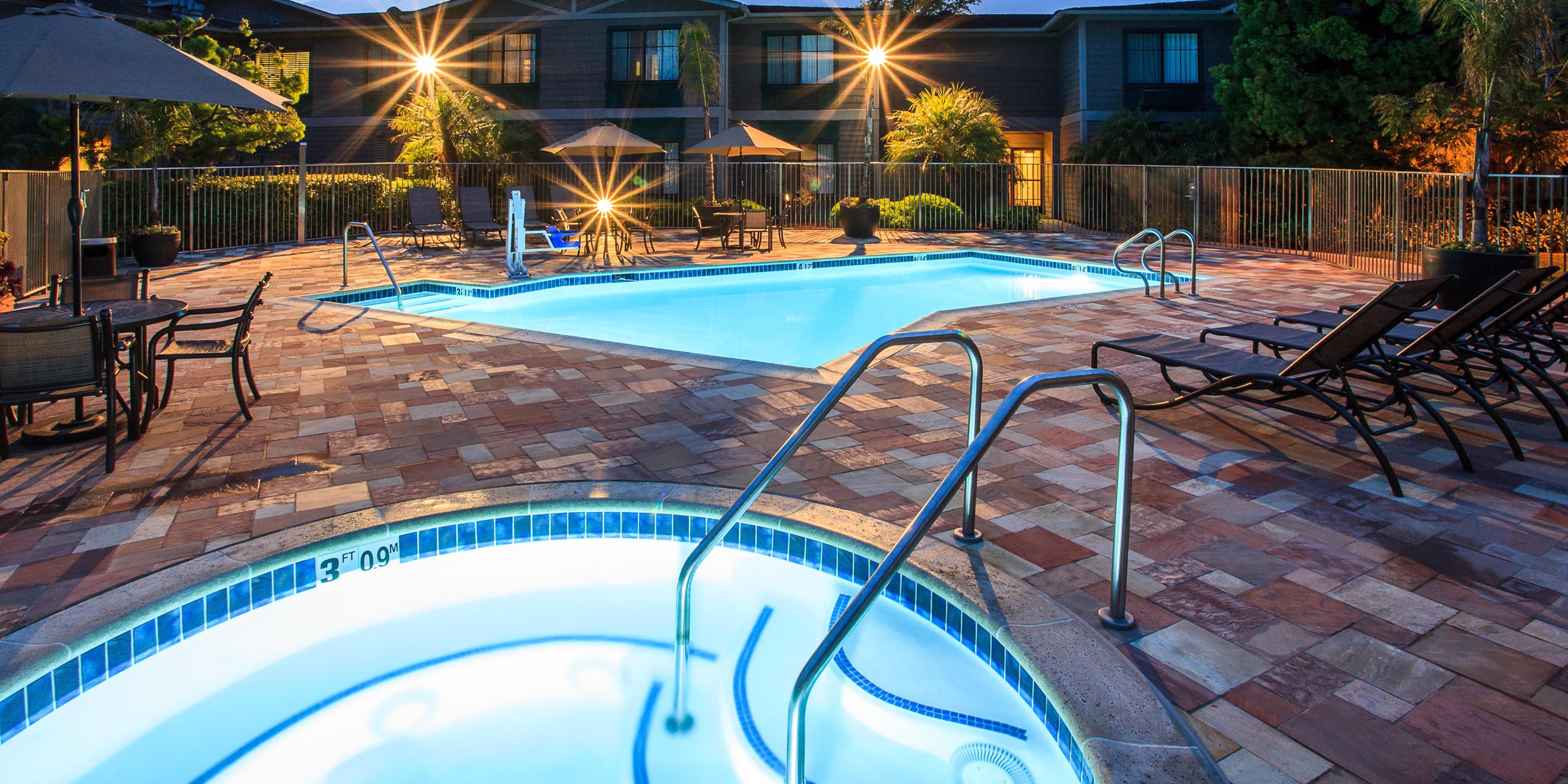 Enjoy a refreshing dip in our pool or unwind in our whirlpool. You’ll find plenty of opportunities for relaxing in our abundant California sun!