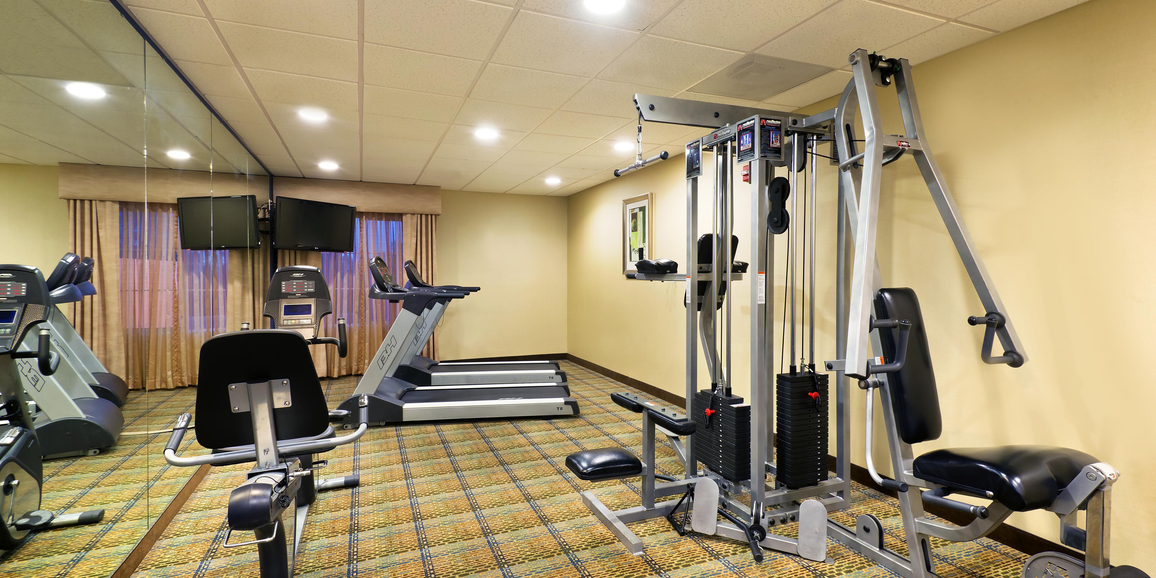 ***New Pictures coming soon**** Our expanded fitness center is open 24 hours and offers a variety of cardio and weight training options.