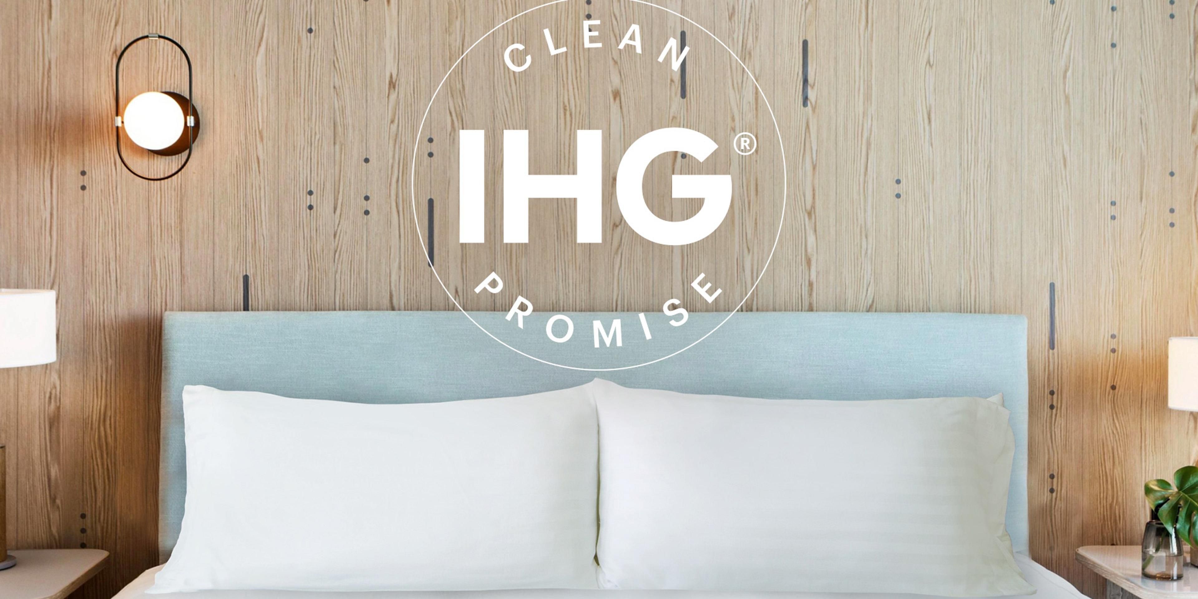 With the IHG Clean Promise, guests are reassured that: Good isn’t good enough – we’re committed to high levels of cleanliness. That means clean, well maintained, clutter free rooms that meet our standards. If this isn’t what you find when you check in then we promise to make it right.