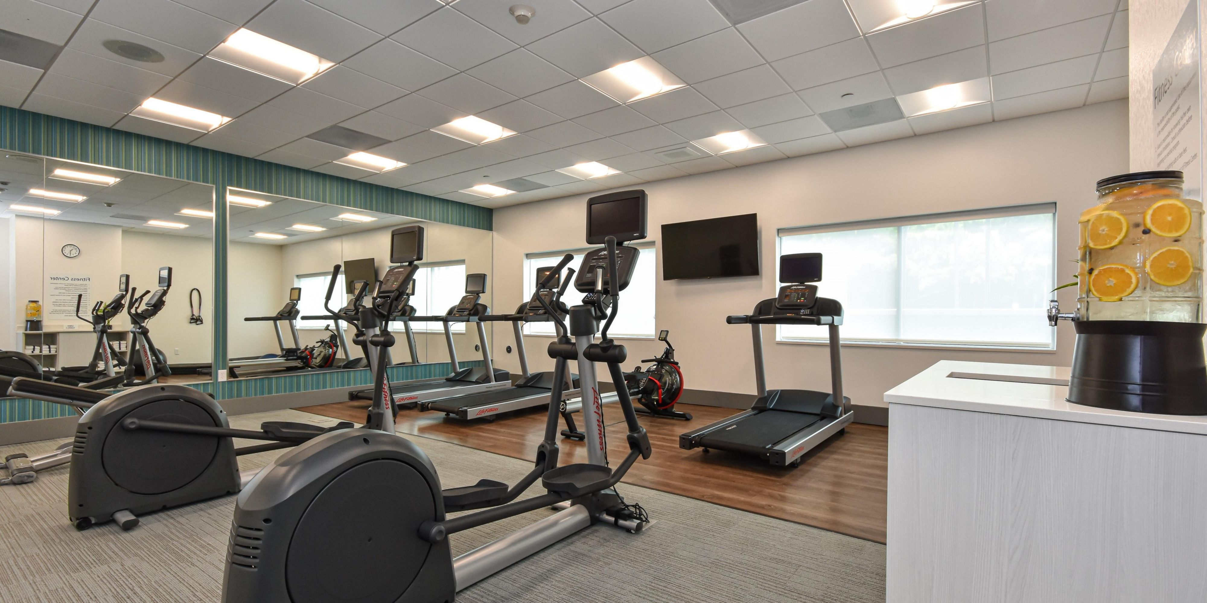 Get your sweat on in our complimentary, fully equipped Fitness Center open 24 hours.