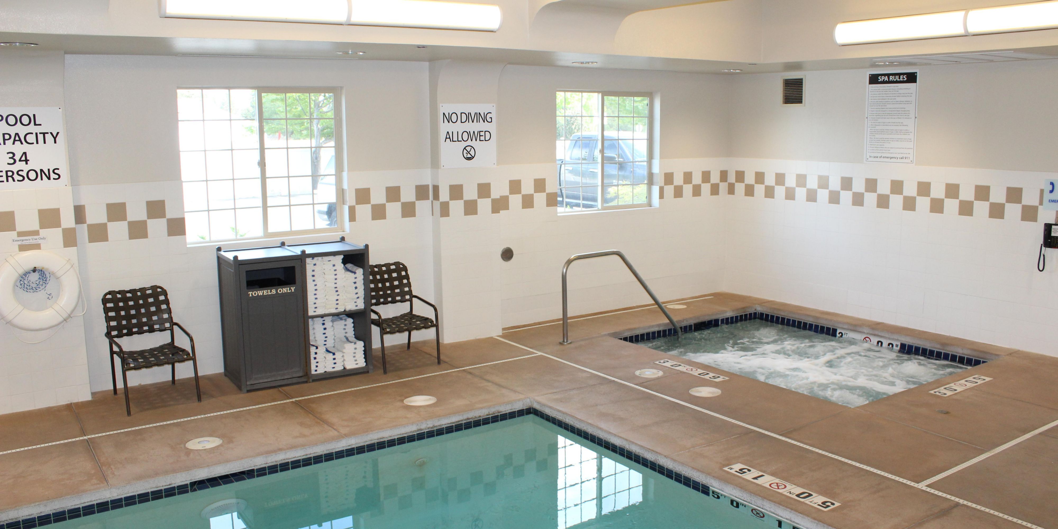 Come enjoy a dip in our pool during your family vacation. Pool and hot tub are open from 7AM-9PM for all ages, 9PM-11PM for adults 18+ only. Children under the age of 14 must be accompanied by an adult. Pool and hot tub are subject to Spokane Regional Health District regulations, please inquire at the front desk for more information.