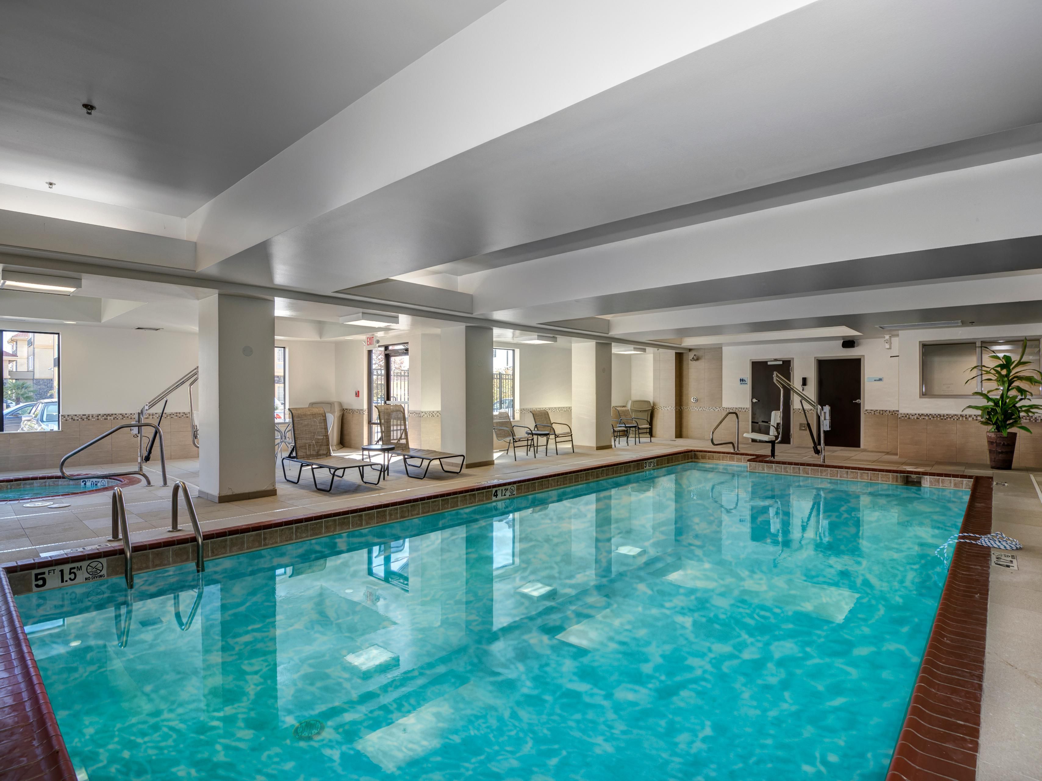 After a busy day find time to unwind in our spacious Indoor Pool.  Read a book while lounging by the pool, watch your kids splash around... fun for all!