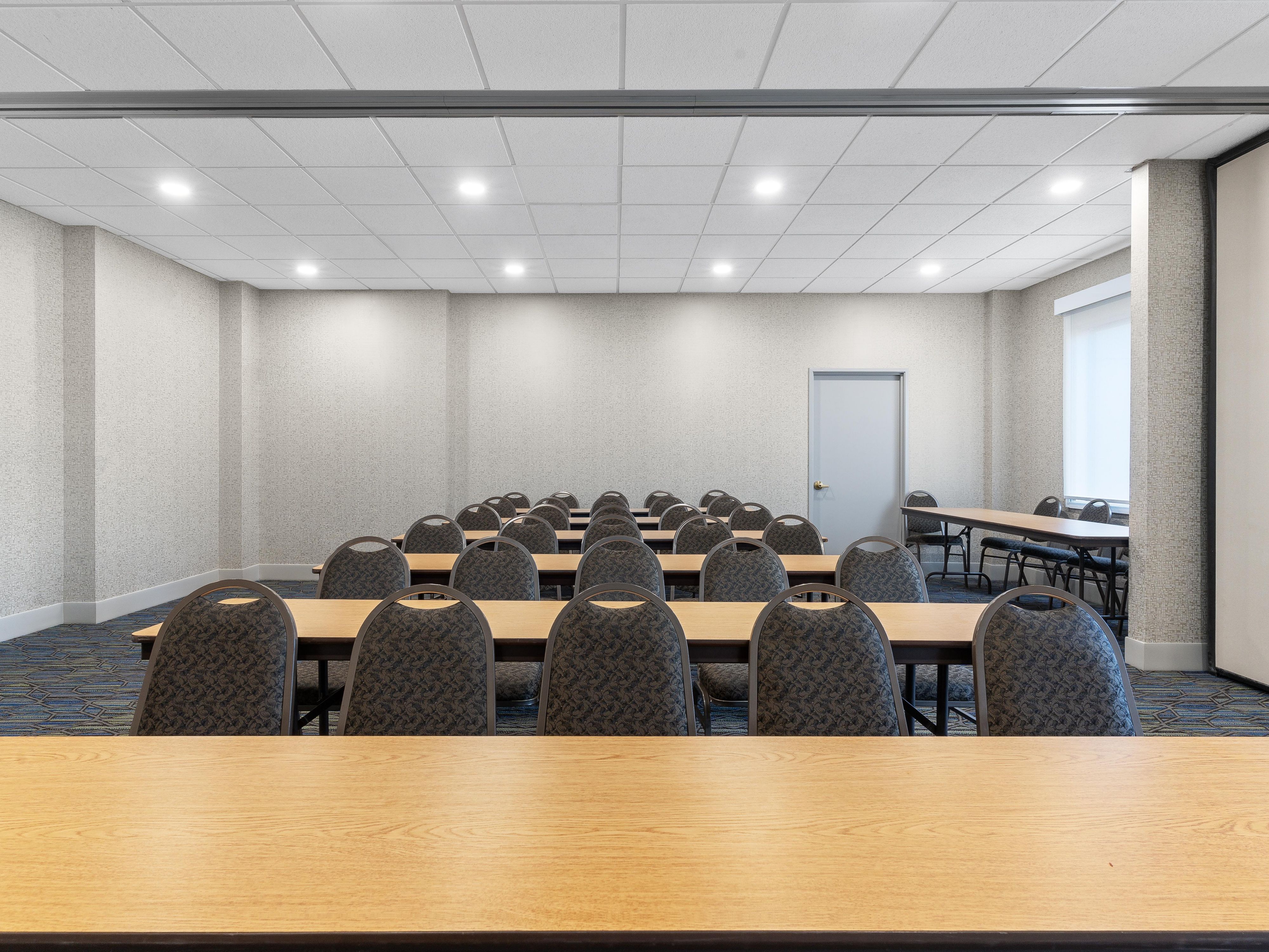 Our small meeting room space is perfect for your next board meeting, small group classroom training, or sports meeting prep. We offer a variety of different setups for our space like boardroom, theater or classroom style. Add coffee and water to your event. Contact one of our sales staff today at 1-319-625-5000 to reserve this space.