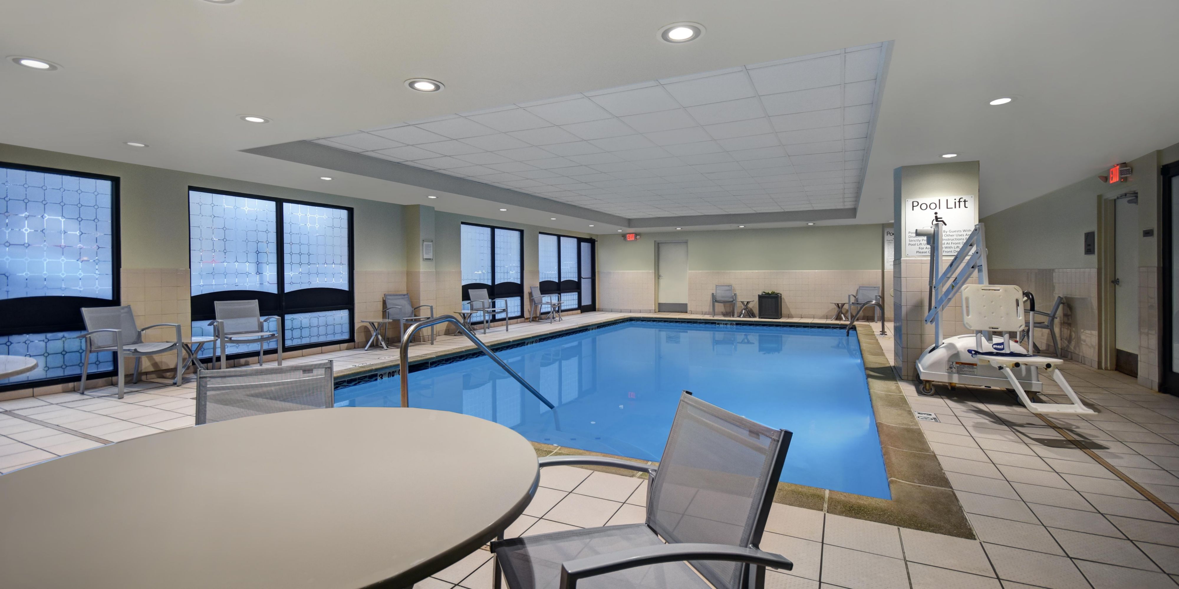Enjoy a swim in our indoor pool!