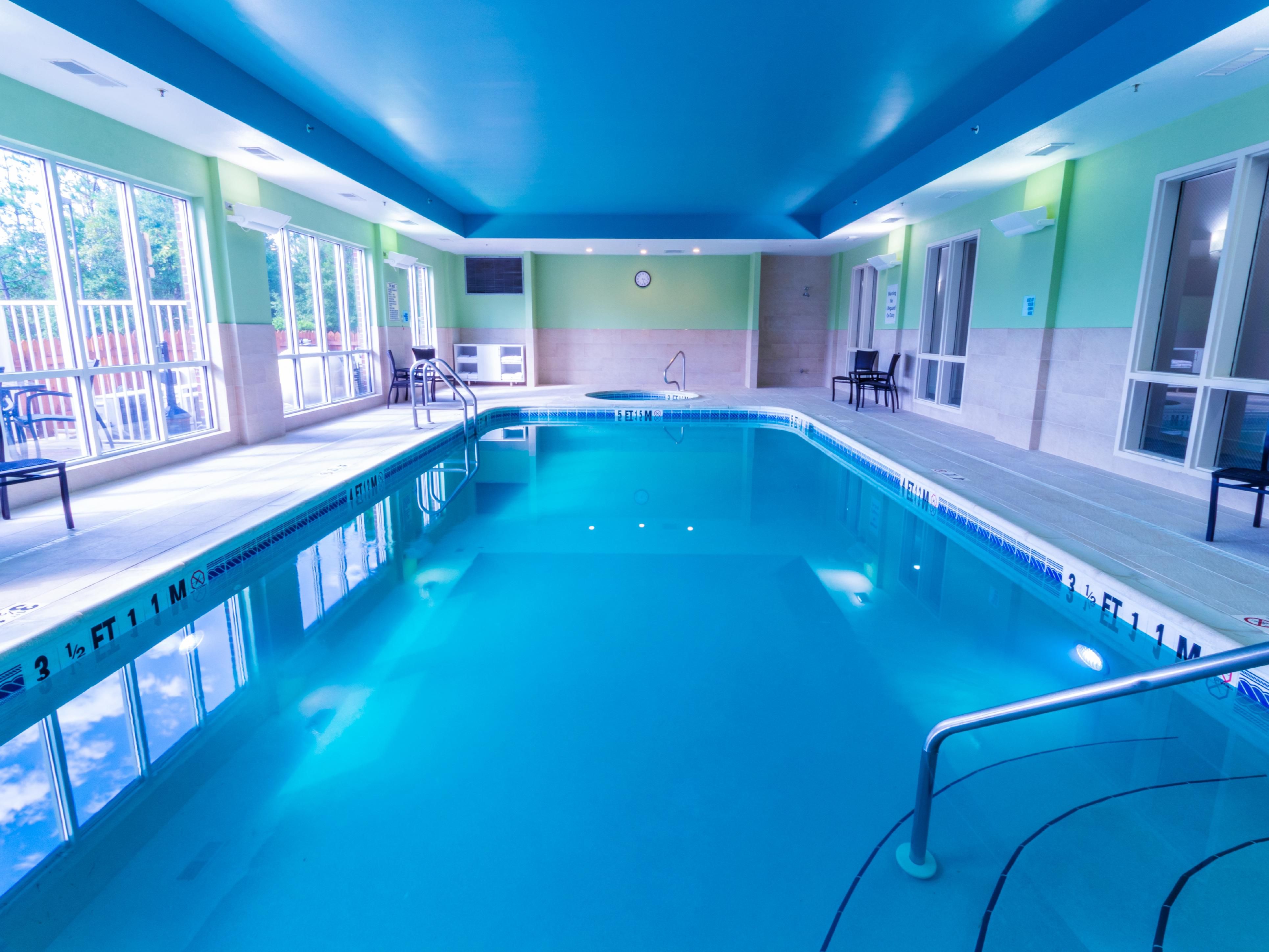 Indoor heated pool and hot tub