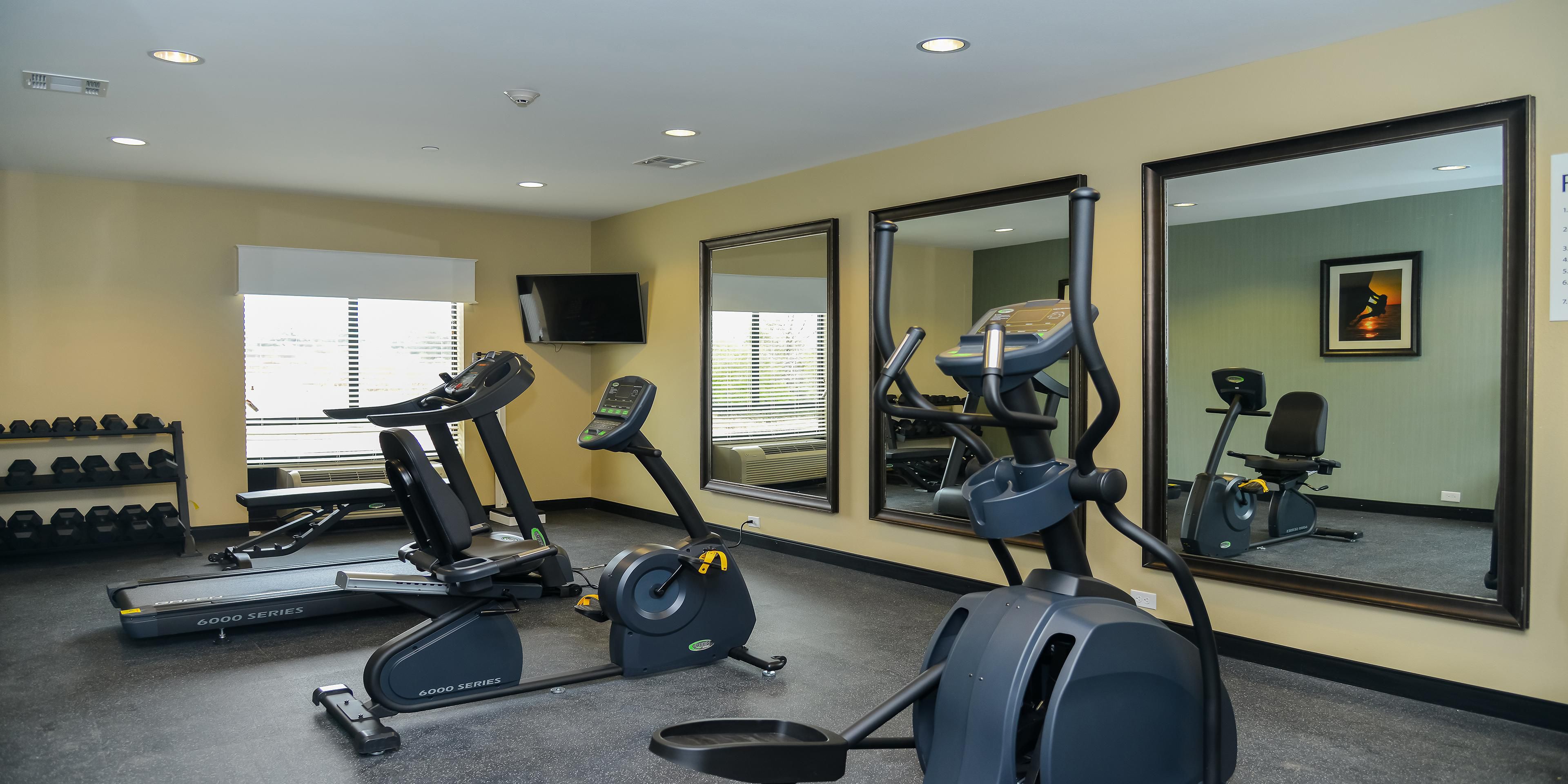 Stay fit and healthy even while you're on the road at our on-site fitness facility.