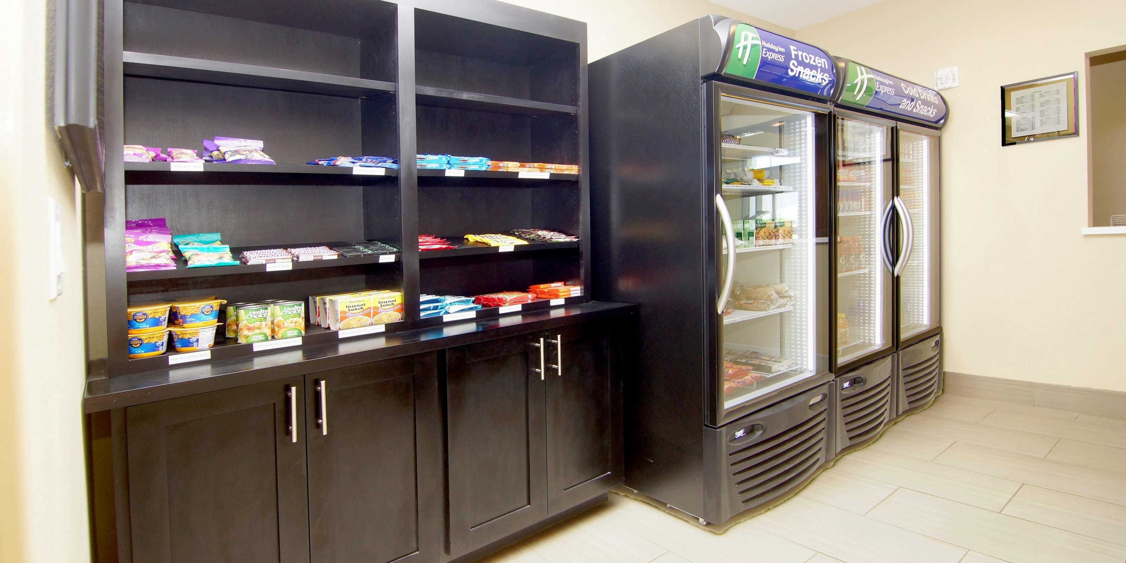 Stock up on snacks, sodas and frozen treat in our Sundry Shop open 24 hours a day. 