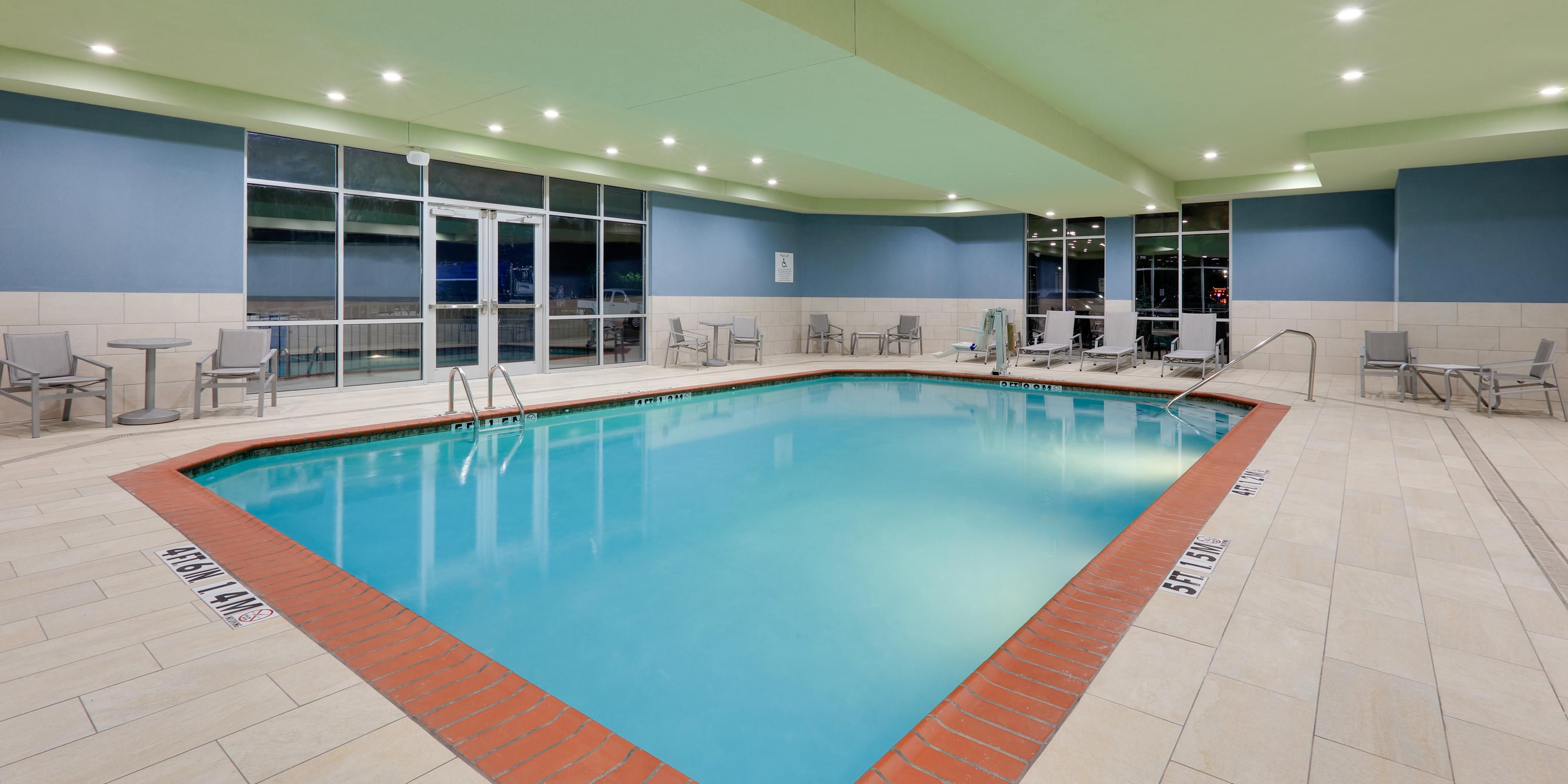 Guests are encouraged to enjoy our heated indoor pool all year! Pool hours are from 8:00 AM - 10:00 PM. 
