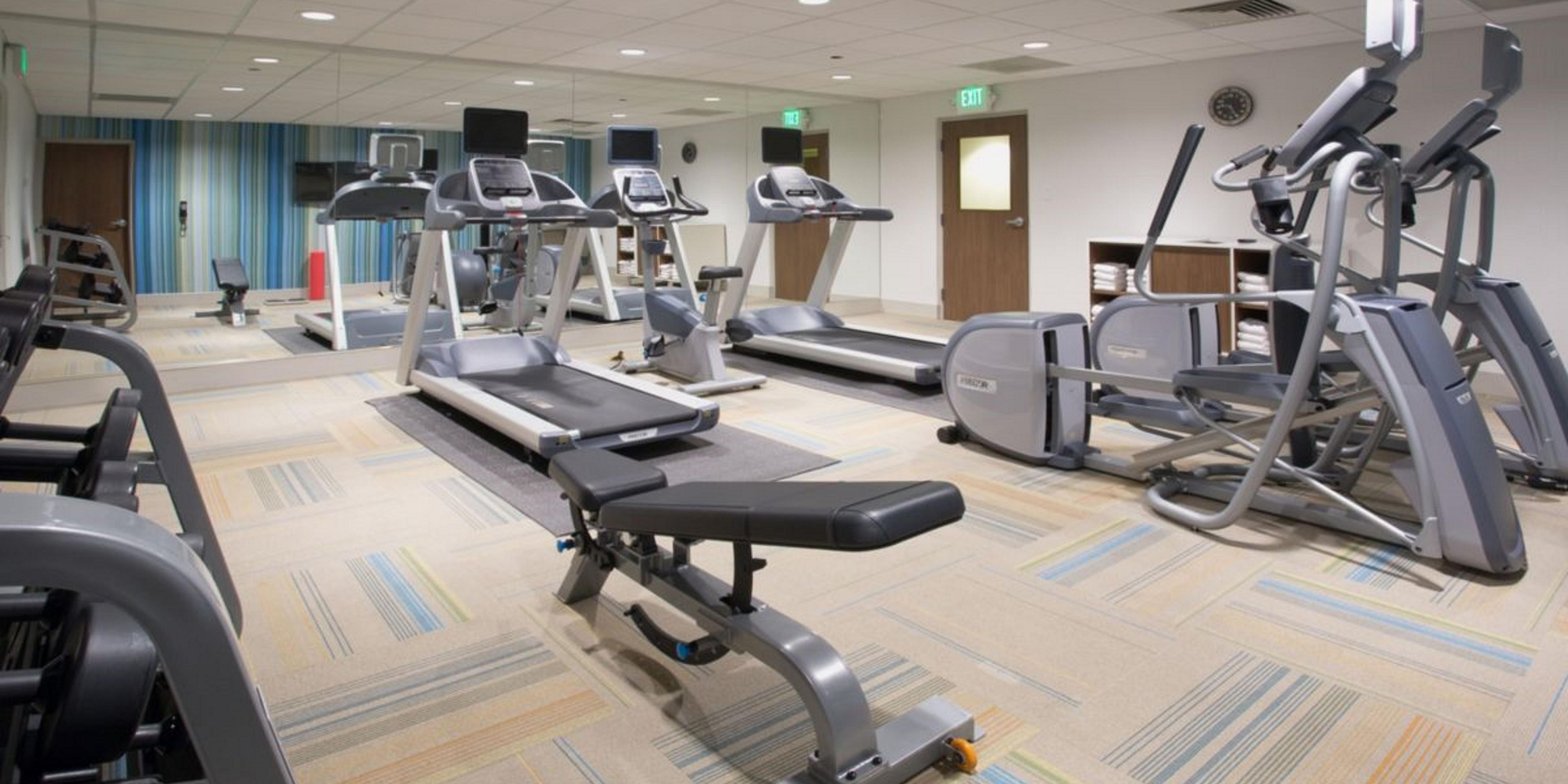 Fit travelers, don't sweat it, we've got you covered! You're welcome to go for a swim in our heated indoor pool or enjoy an invigorating workout in our complimentary Fitness Center. You'll find treadmills, elliptical machines, free weights or a stationary bicycle available just for you! Stay smart and fit when you sta
