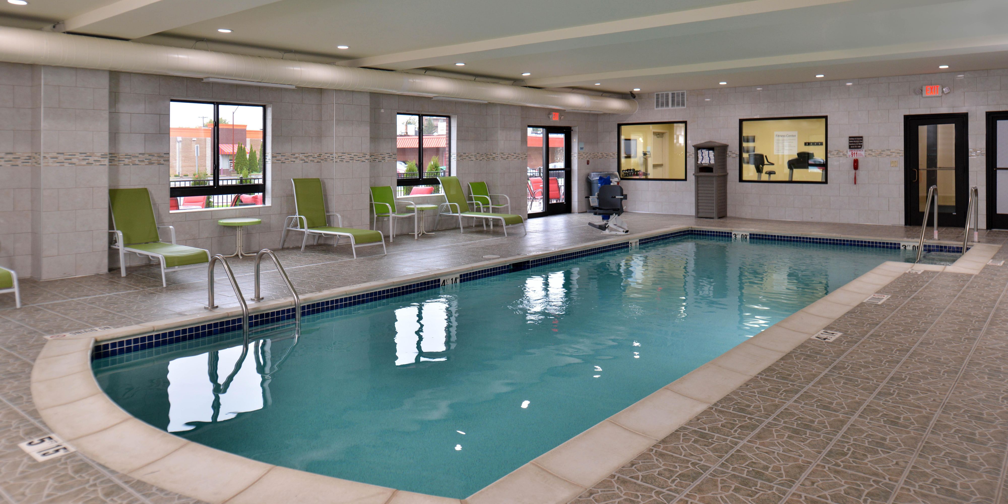 Enjoy our indoor heated pool after a long day at work!