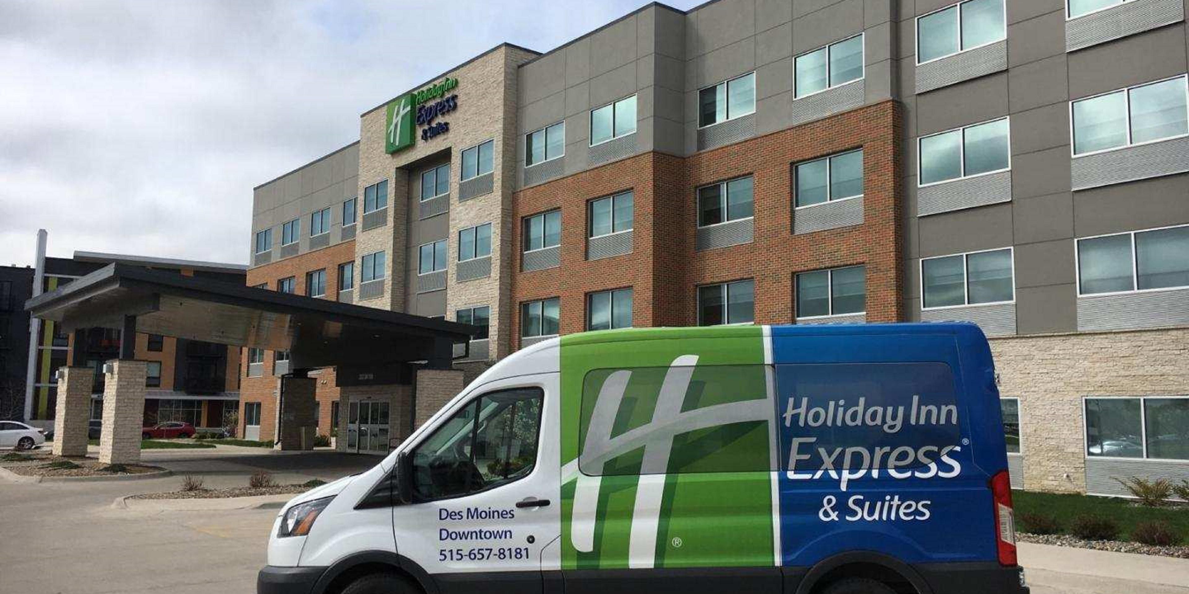 Enjoy our complimentary area shuttle for convenient transportation within 2 miles of the hotel; to Wells Fargo, Arena, Iowa Events Center, DSM International Airport, Des Moines Performing Arts, State Historical Museum, State Capitol, Court Avenue Restaurant District, or any Downtown or East Village location.