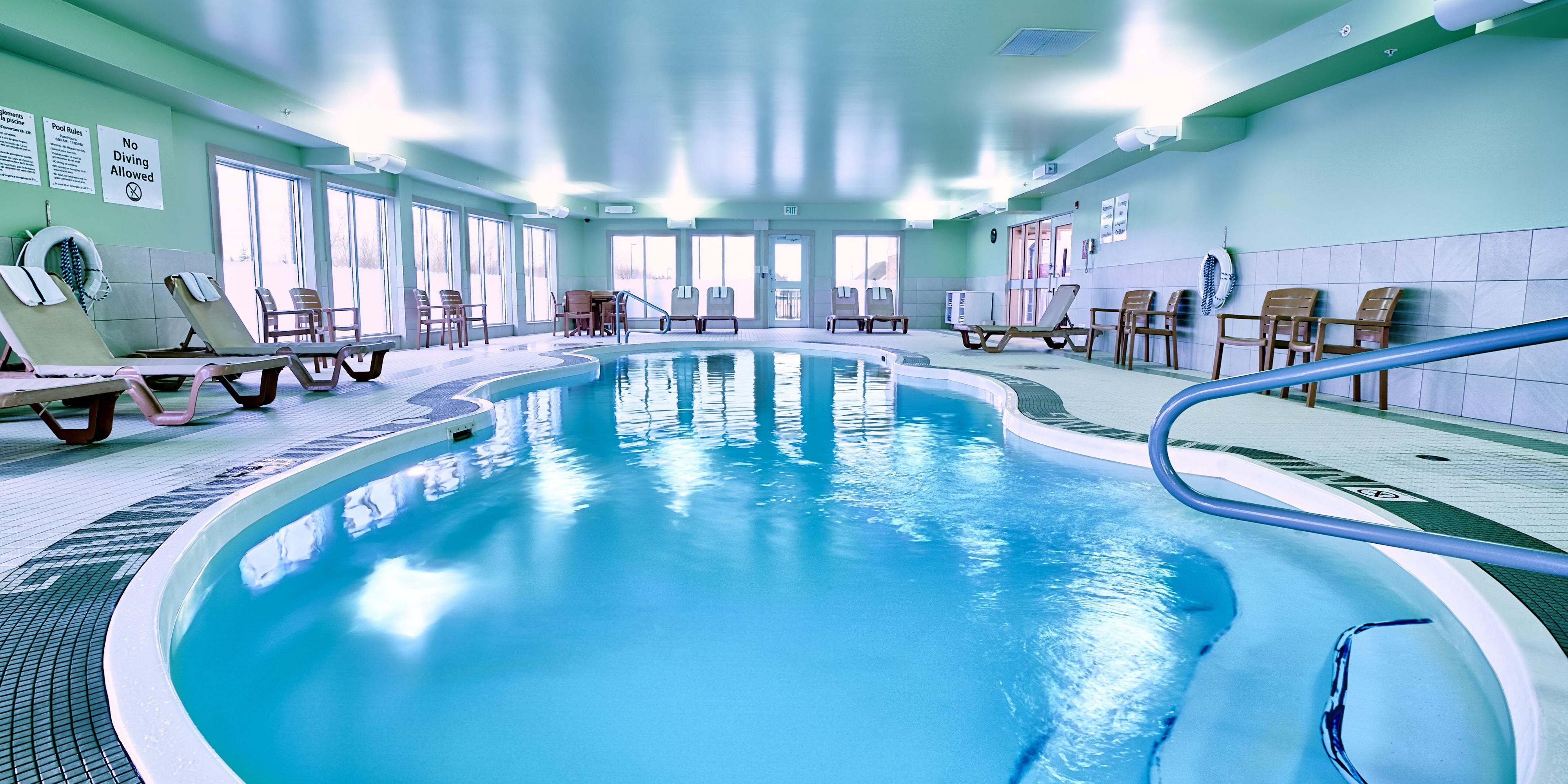 Take a dip in our heated, indoor, mineral swimming pool.  Fun awaits your entire family. 