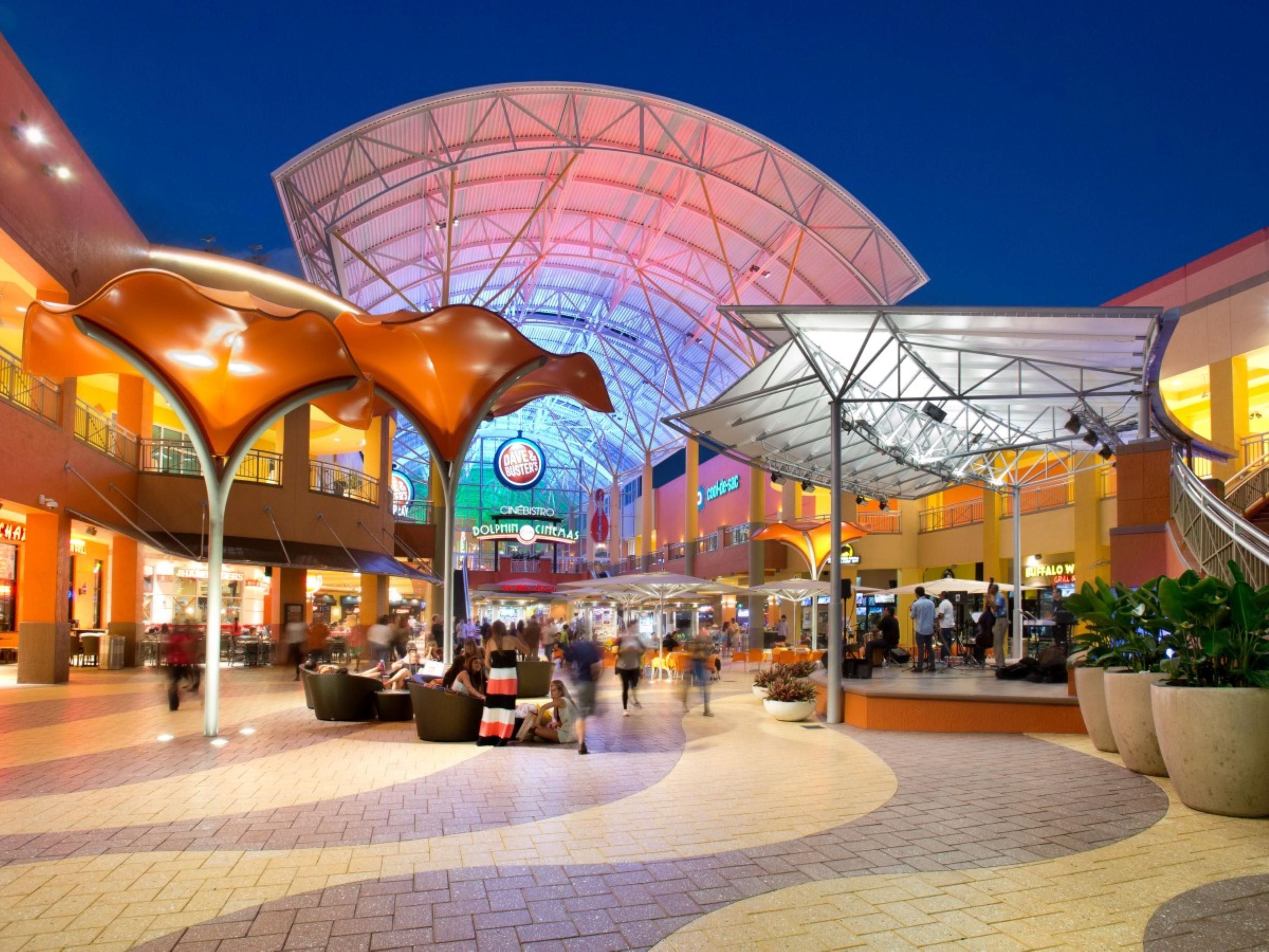 If you're looking for entertainment, vast shopping options, and delicious dining options Dolphin Mall is the perfect place for you and the whole family! Located only 0.8 miles from the hotel, Dolphin Mall is South Florida's top outlet mall.