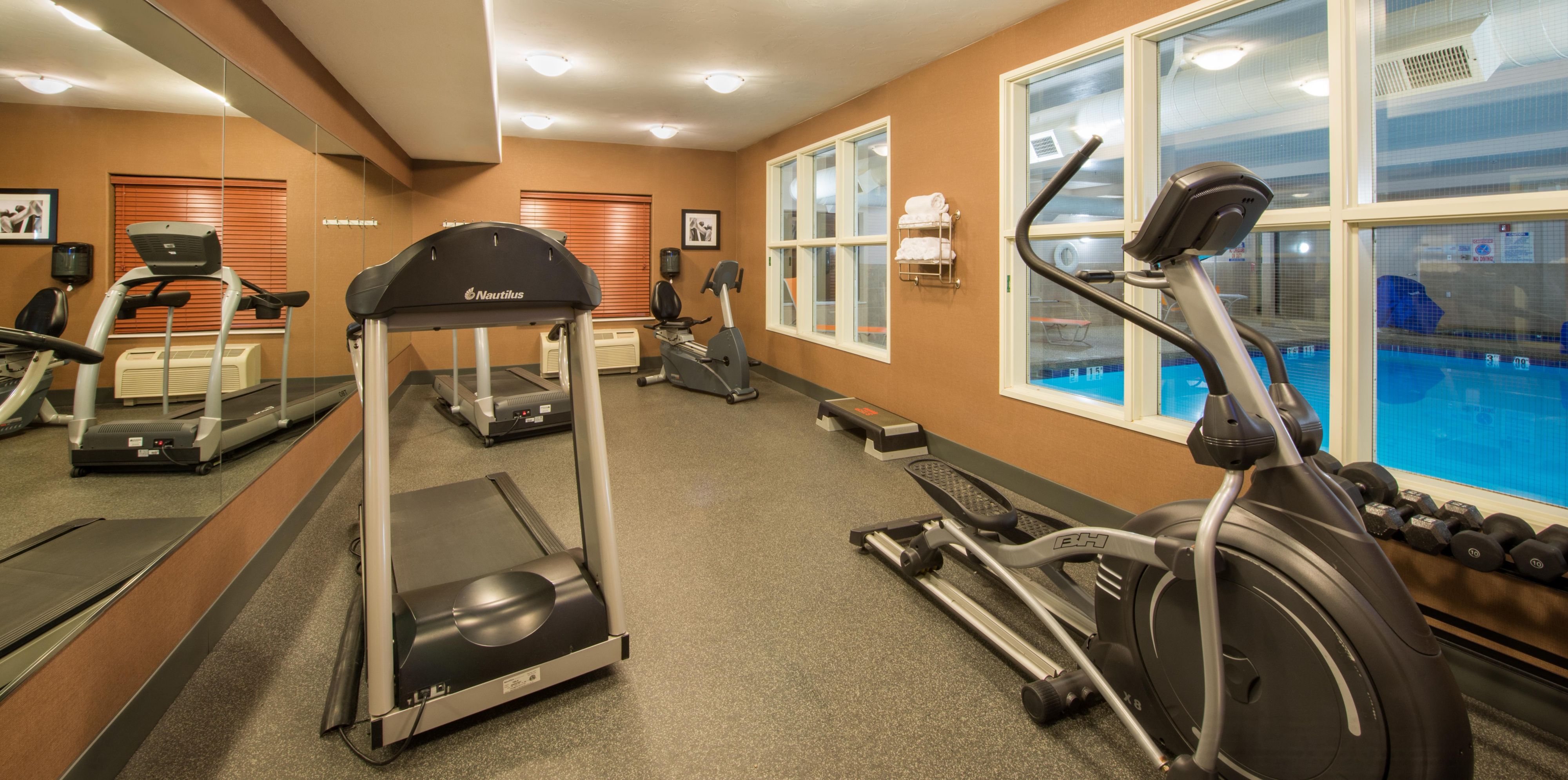 Relax those muscles after a workout in our 24-hour gym in our 102 hot tub. 