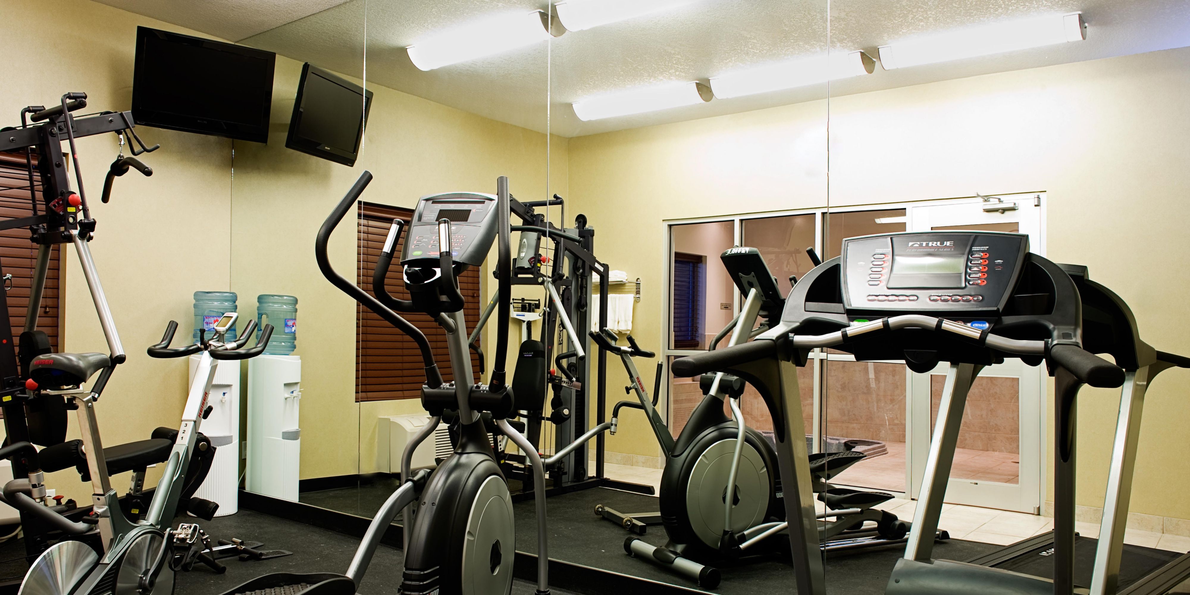 Looking to break a sweat? Come and check out our Fitness Centre. We offer a variety of machines such as Bowflex, treadmill, exercise bike and elliptical, as well as free weights.