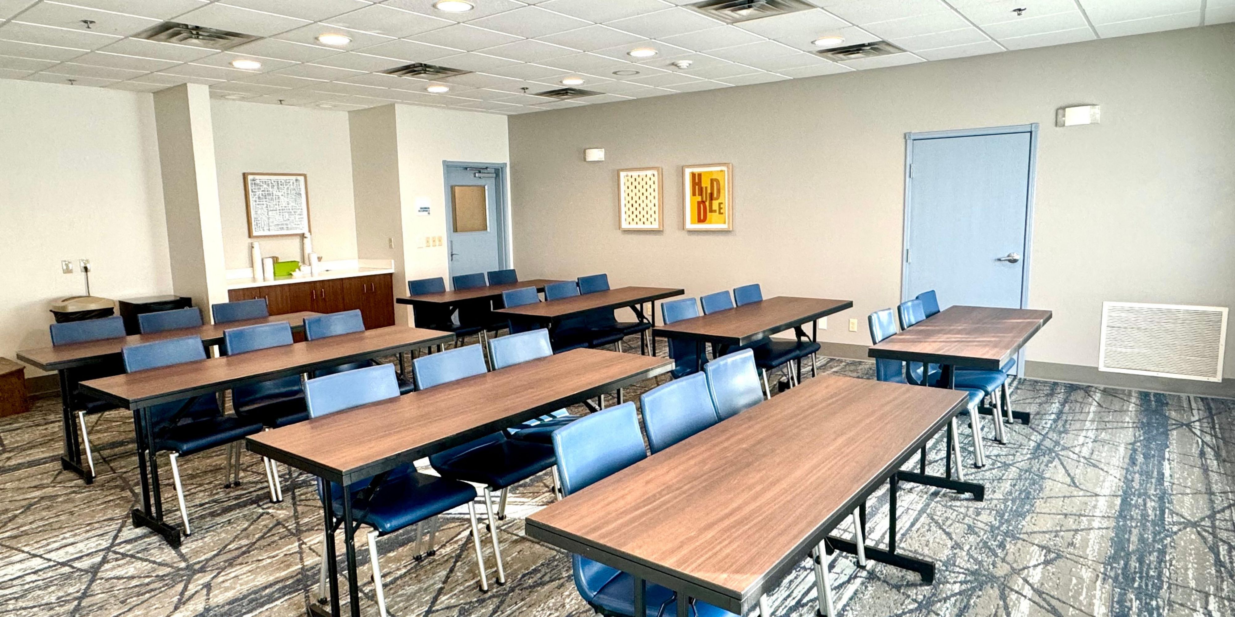 Host your Syracuse meeting at our hotel in Widewaters Corporate Park, near companies like Community Bank, Saab, Suburban Propane, Amazon, and ARCADIS. Our versatile 650 sq ft venue accommodates up to 30 guests. With a dedicated business center, free Wi-Fi, and A/V equipment, we ensure your meeting is a success.  Email Frankie Yaple: RSD@Suitehm.com
