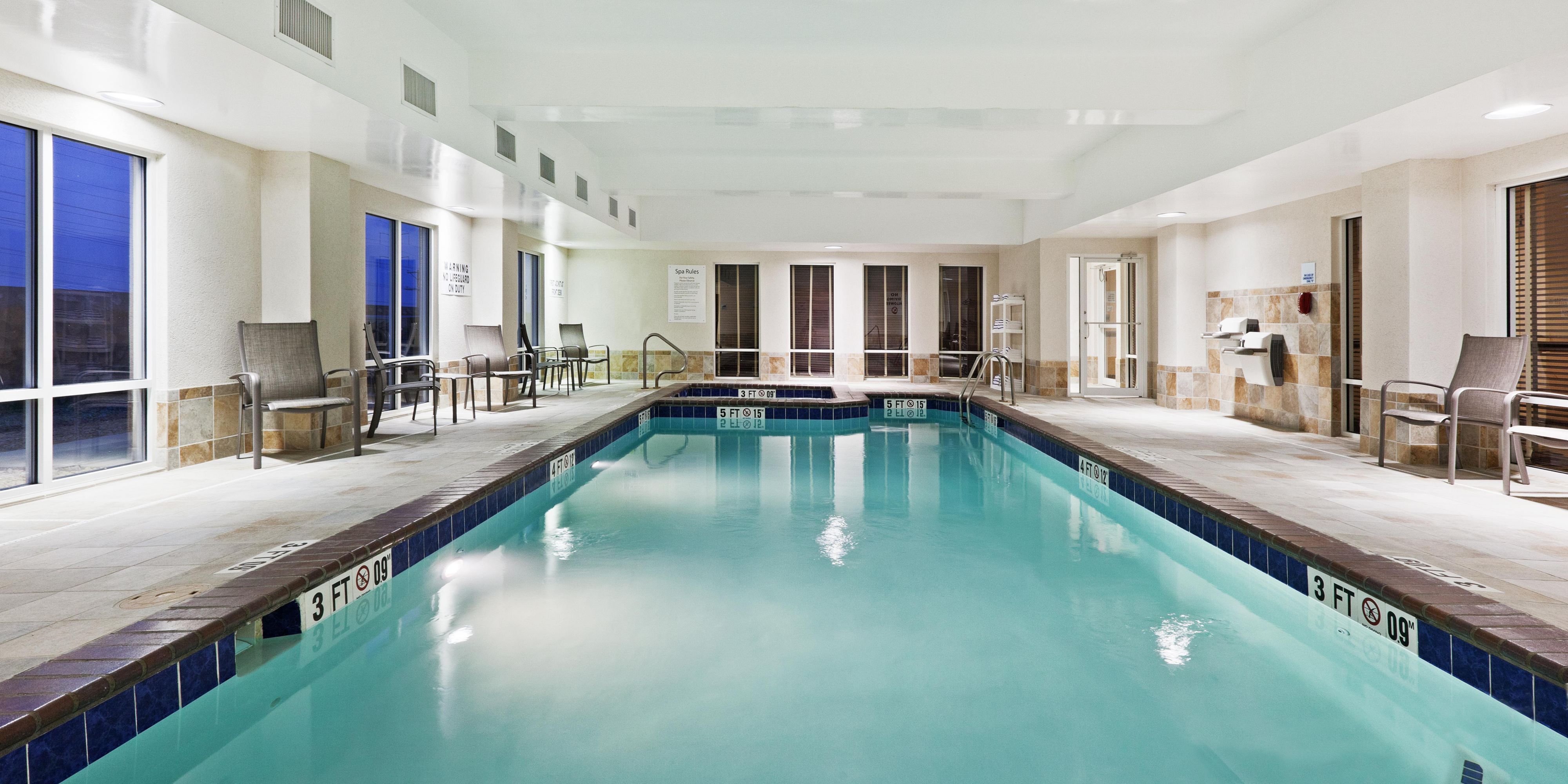 After a long day of either work or play, take time to enjoy a swim in our indoor heated pool, anytime of the year.
