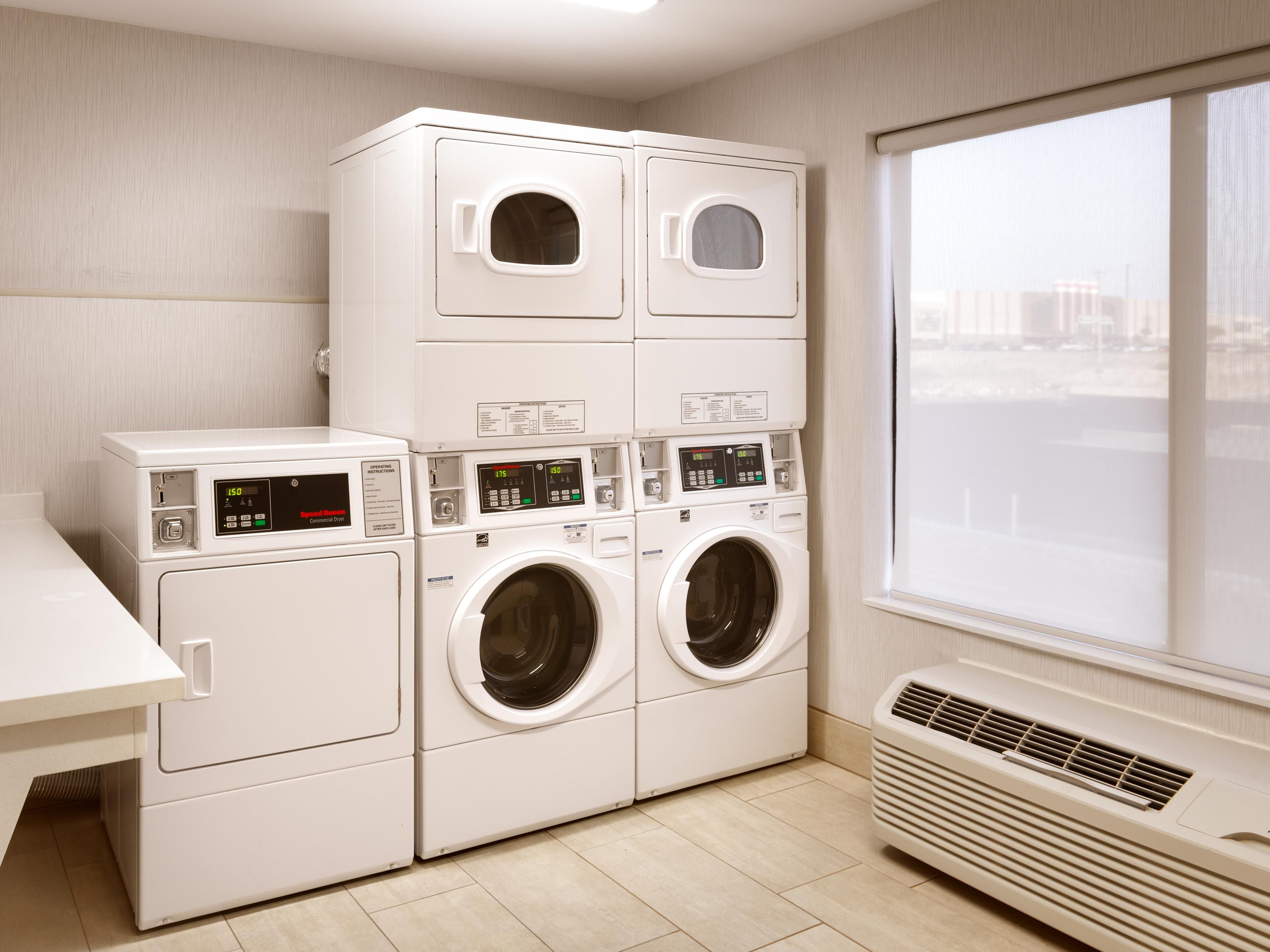 Staying with us knowing you can stay fresh is easy with our onsite laundry facility.  We have soap, softener and quarters ready for you at any time of the day or night.  The kids swam all day?  Stained the shirt you needed for the interview?  Come see us at the front desk.  