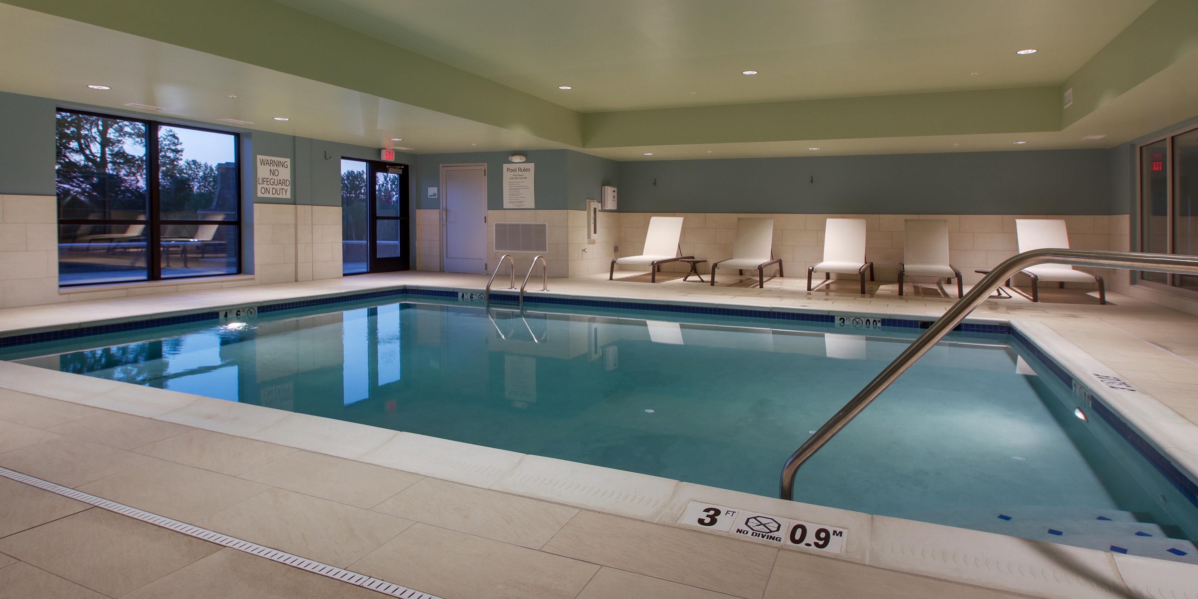 Families love our indoor heated pool.